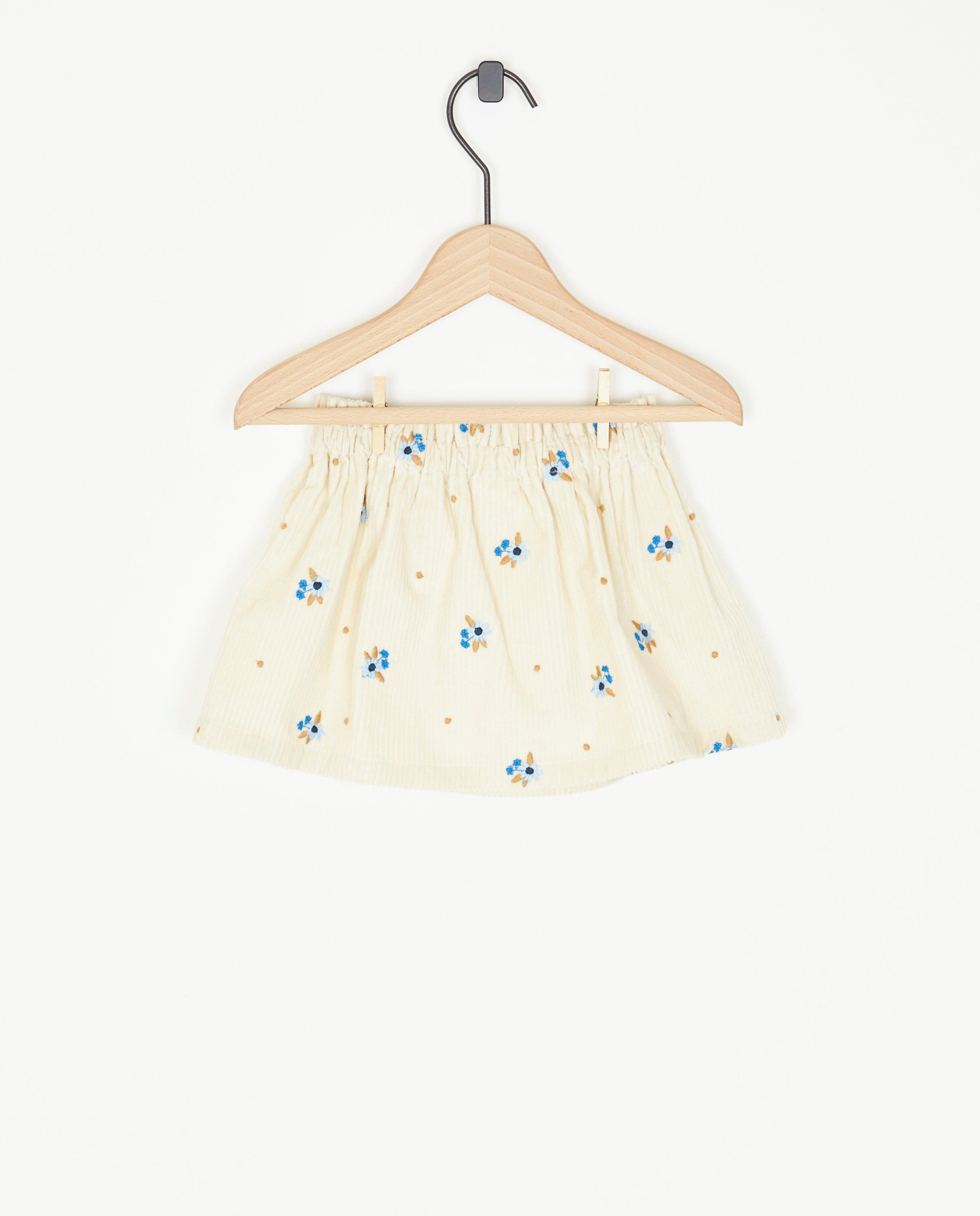 Rokken - Beige rok van ribfluweel