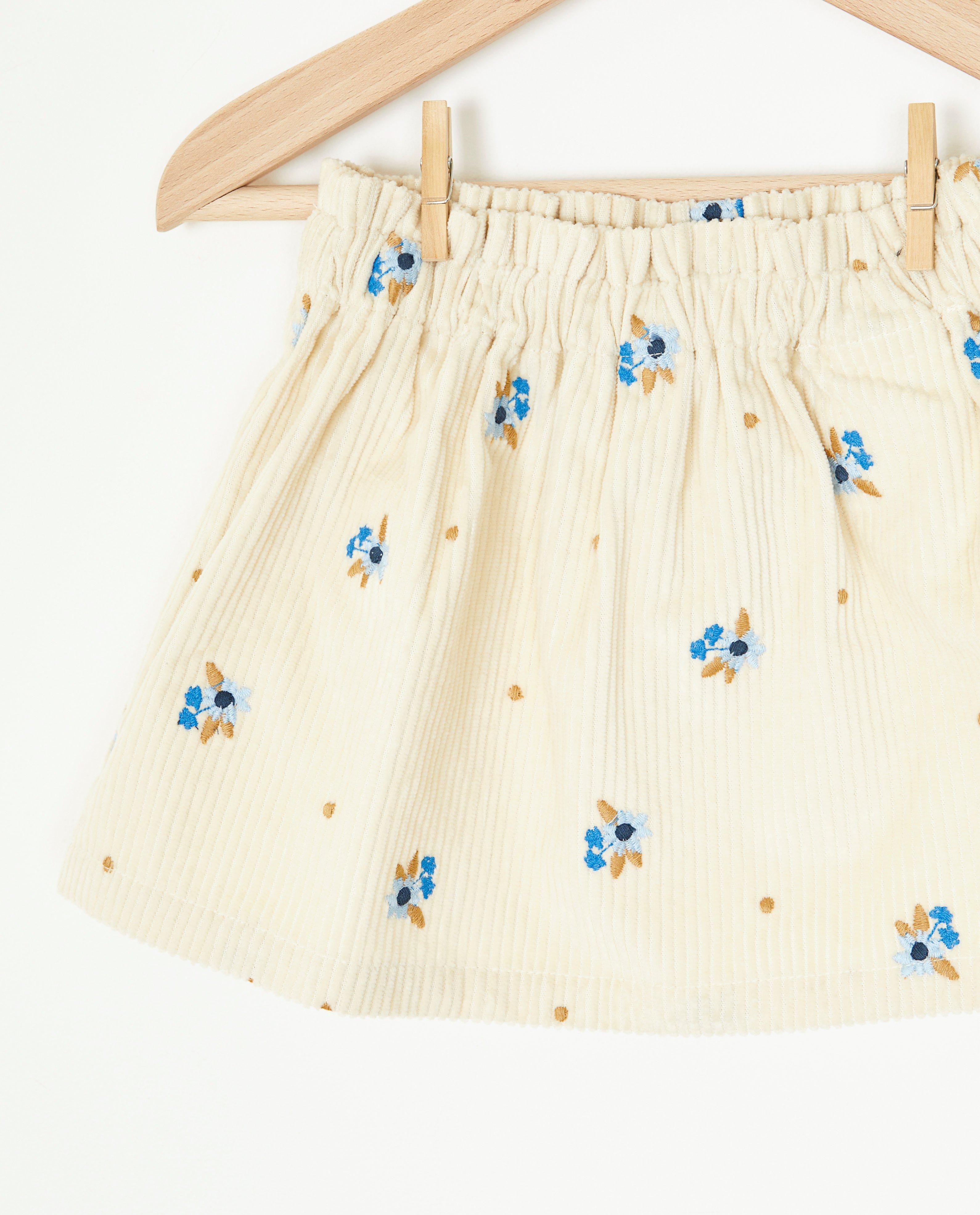 Rokken - Beige rok van ribfluweel