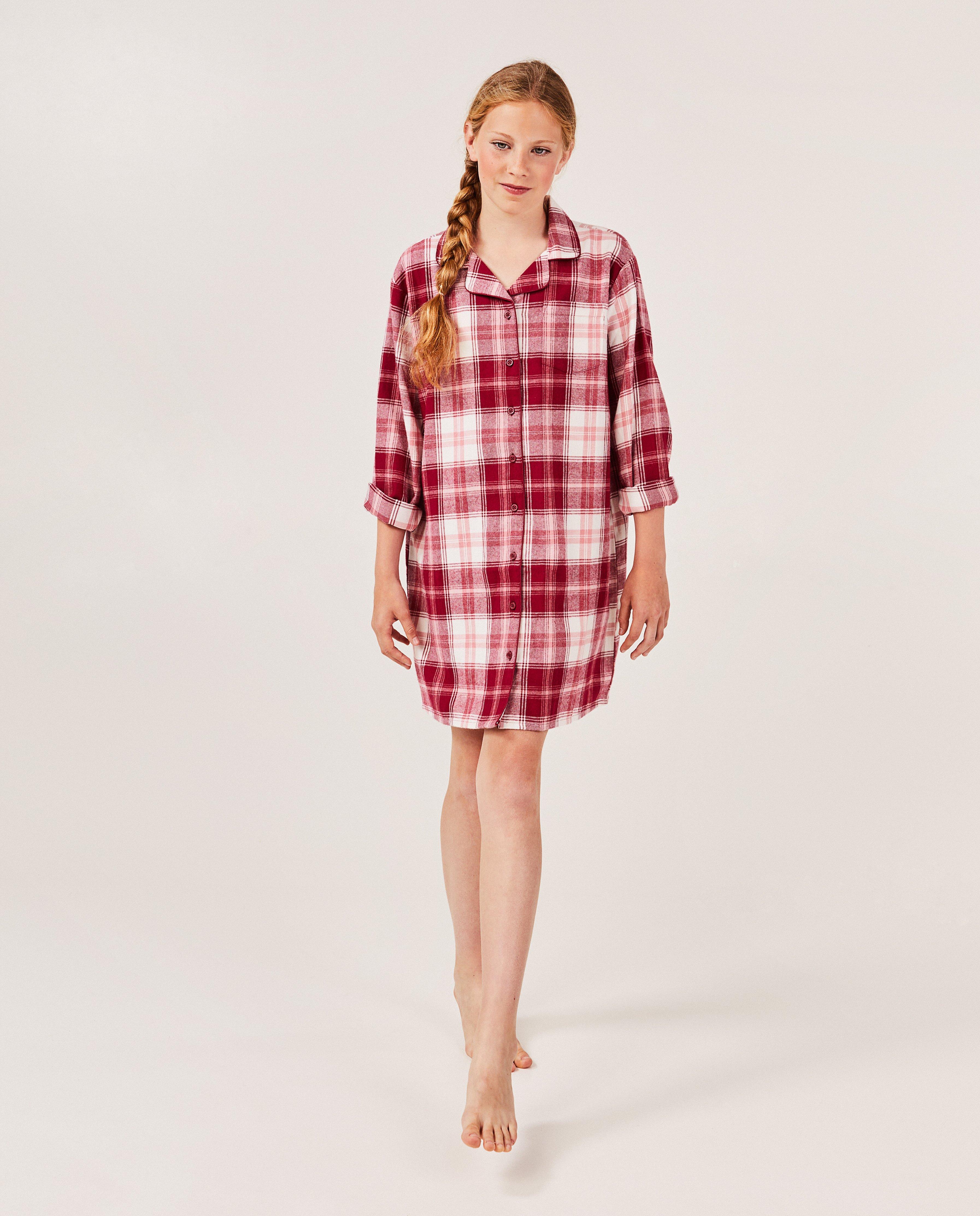 Pyjamas - Chemise de nuit en flanelle à carreaux