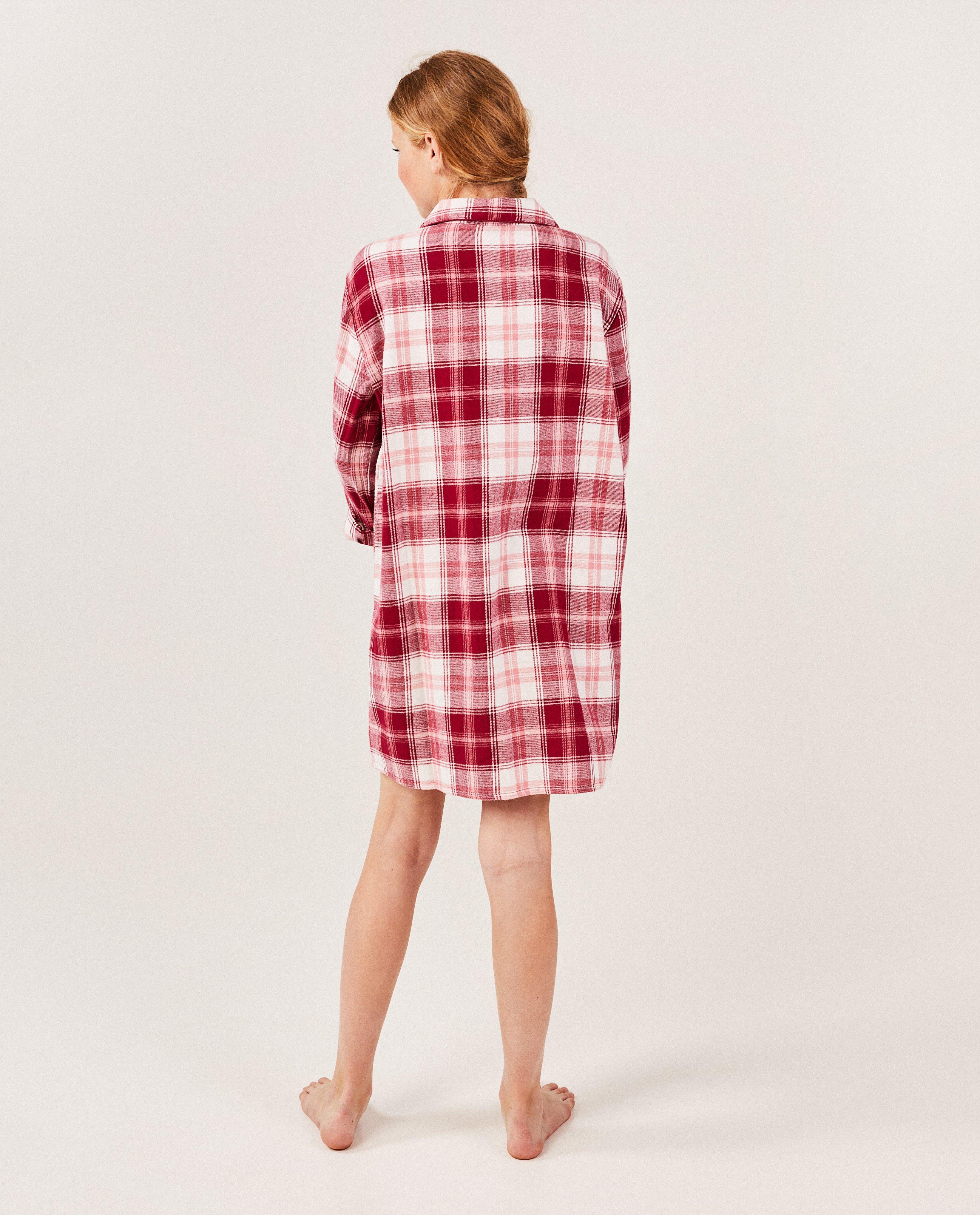 Pyjamas - Chemise de nuit en flanelle à carreaux