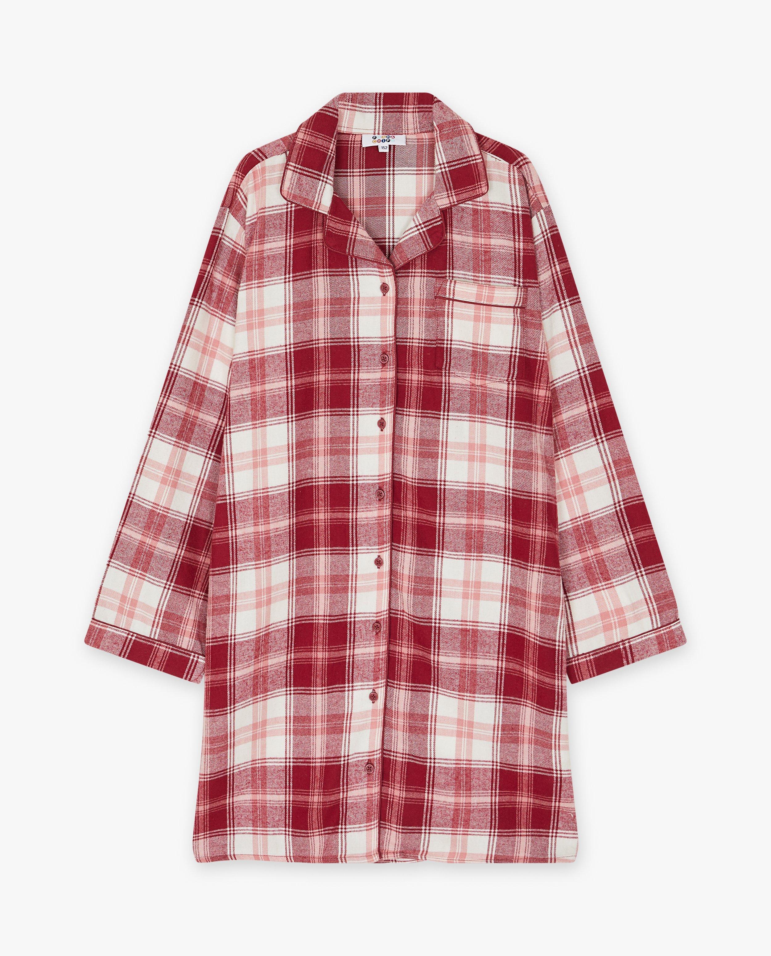Pyjamas - Chemise de nuit en flanelle à carreaux