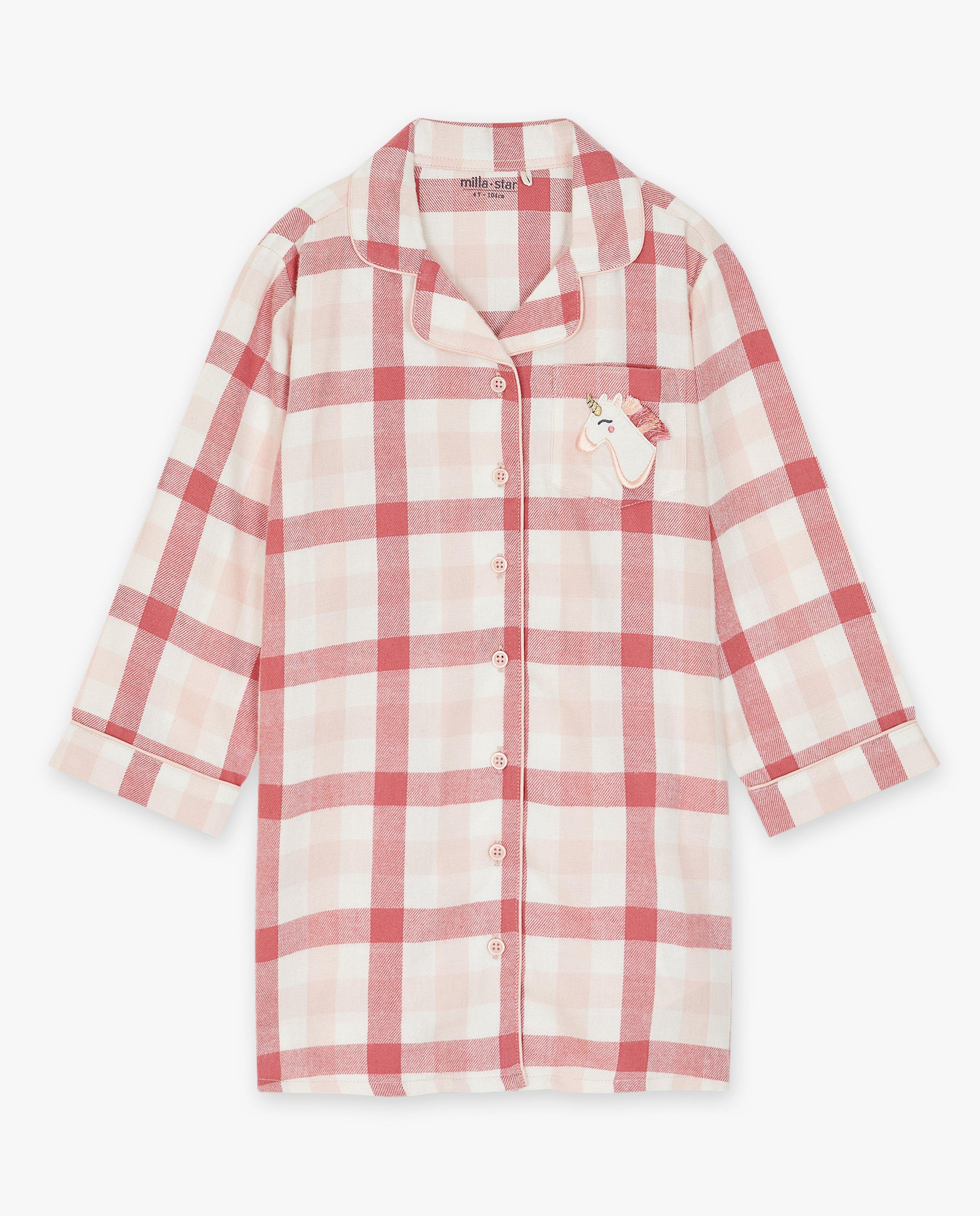 Nachtkleding - Flanellen nachthemd met ruiten