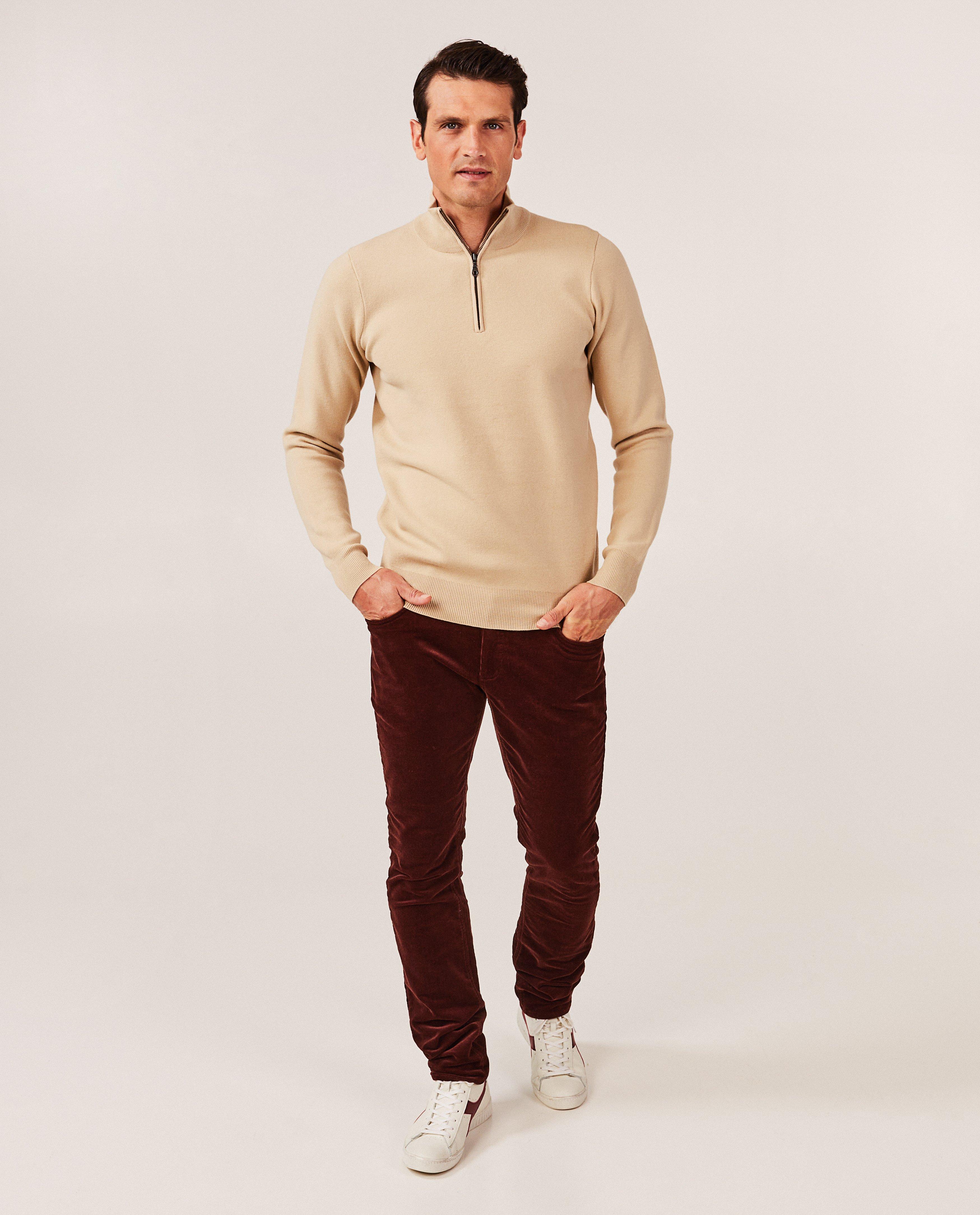 Beige trui met korte rits - null - Hampton Bays