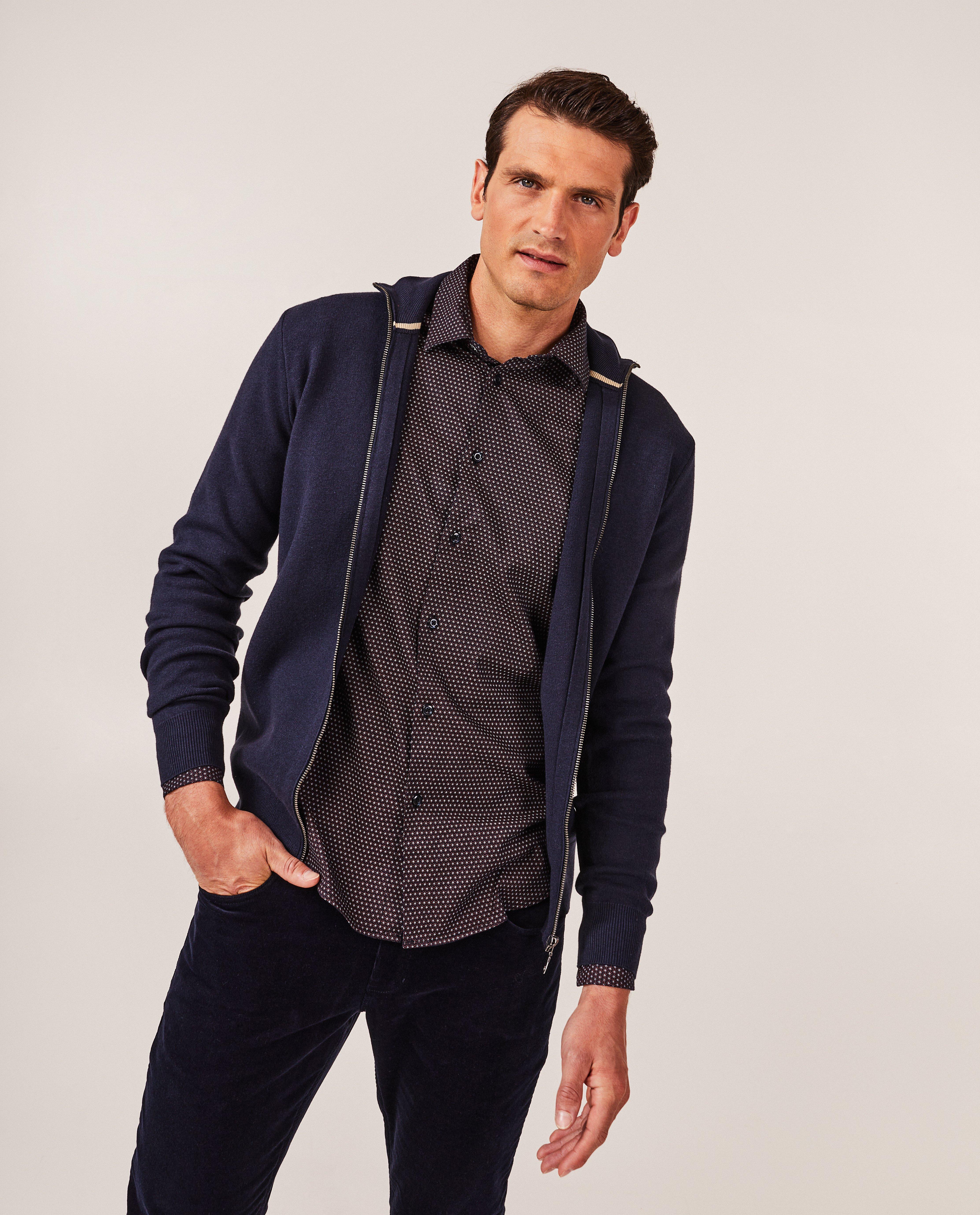 Cardigan - Donkerblauw vest met rits
