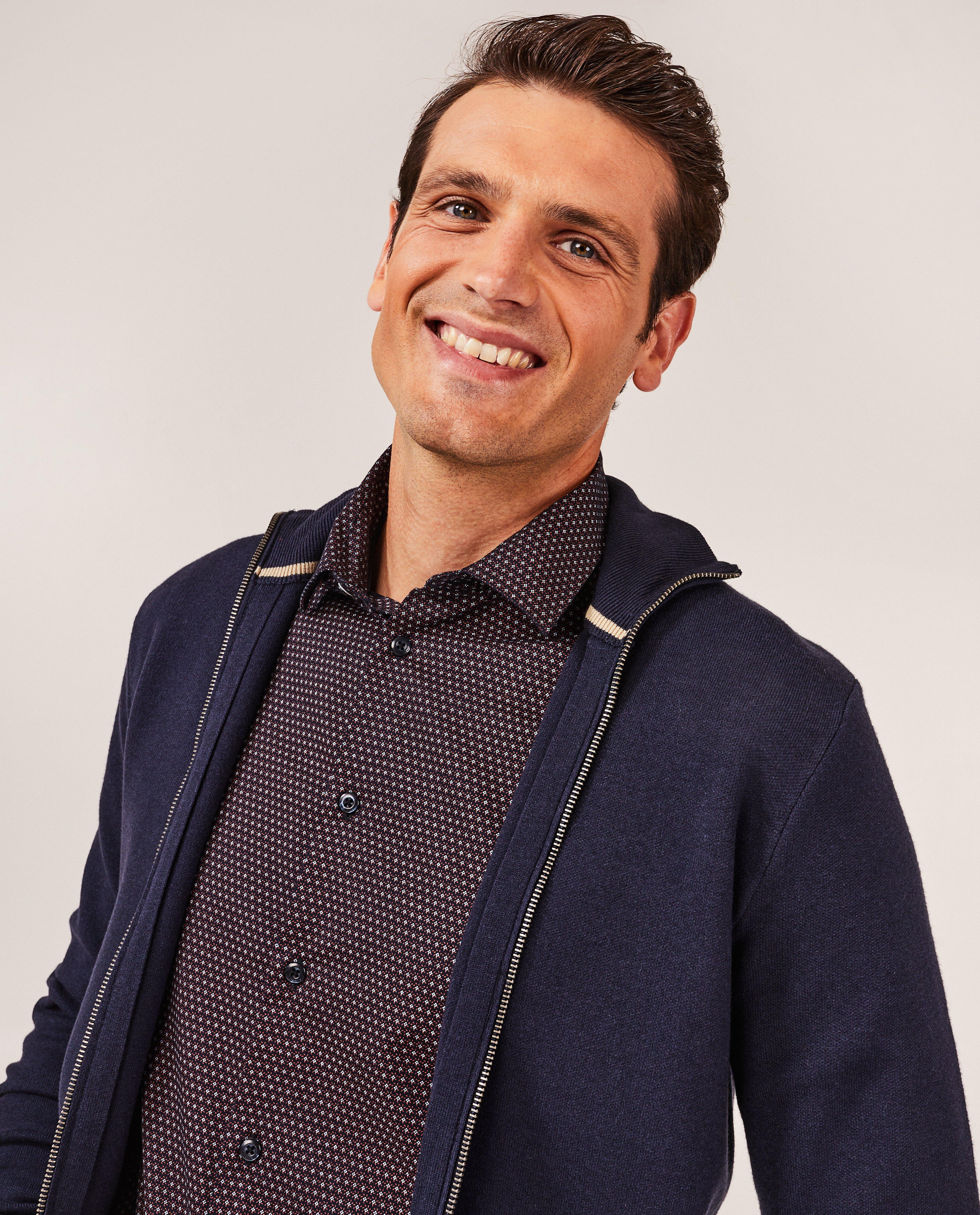 Cardigan - Donkerblauw vest met rits