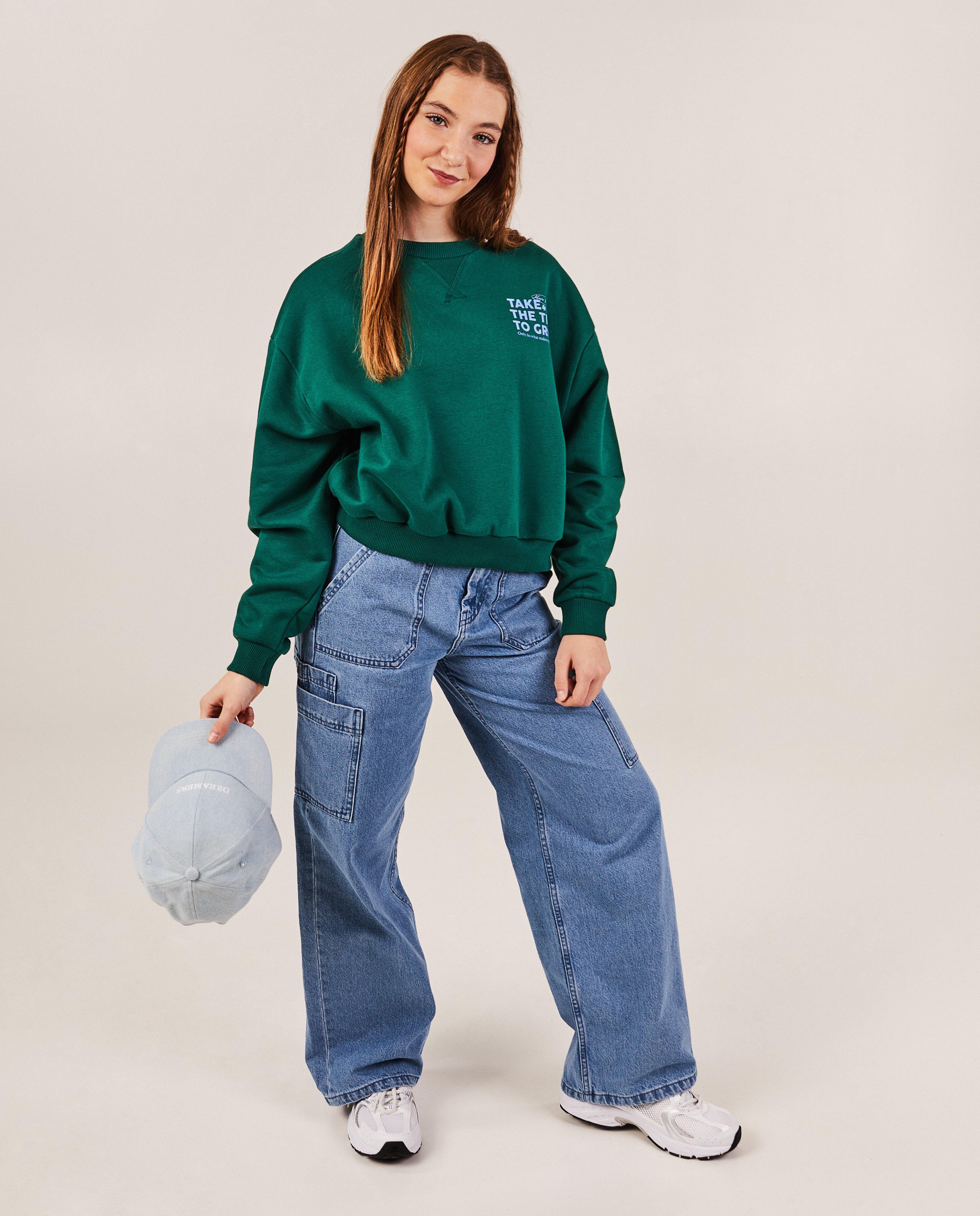 Groene sweater met opschrift - Product Detail - khaki - afbeelding nummer 1