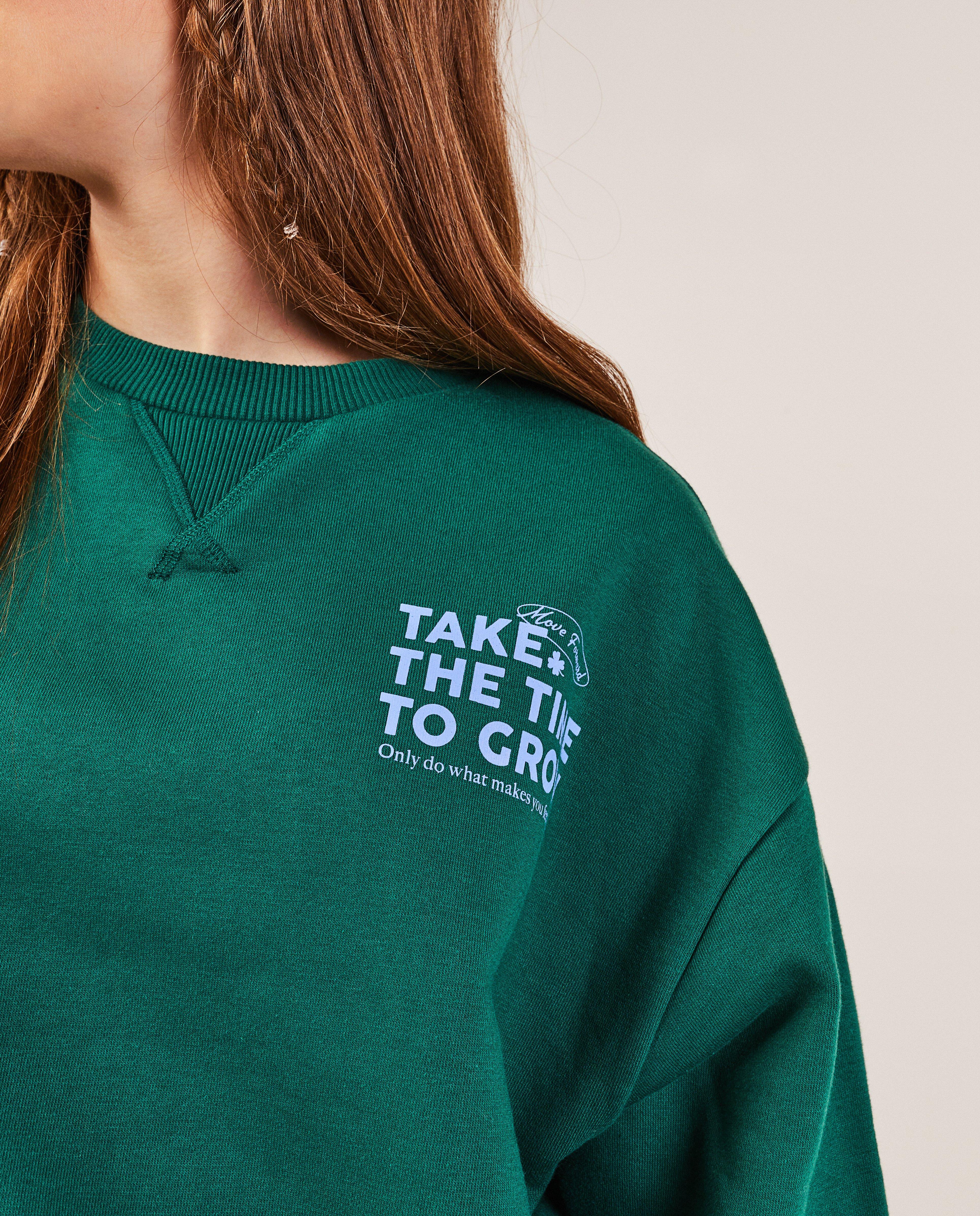 Groene sweater met opschrift - Product Detail - khaki - afbeelding nummer 4