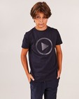 T-shirts - Donkerblauw T-shirt met reliëfprint