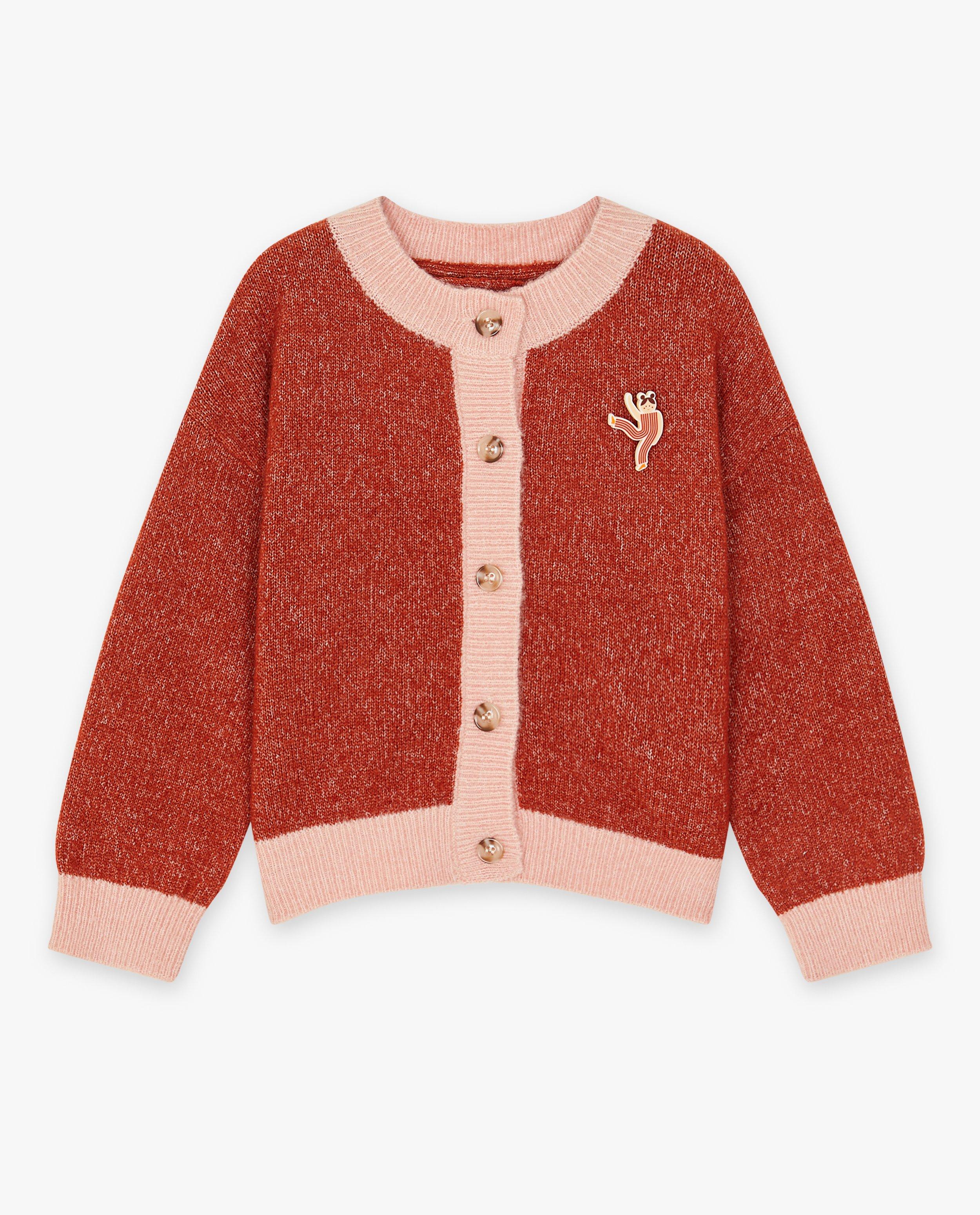 Cardigan - Rode cardigan met color block