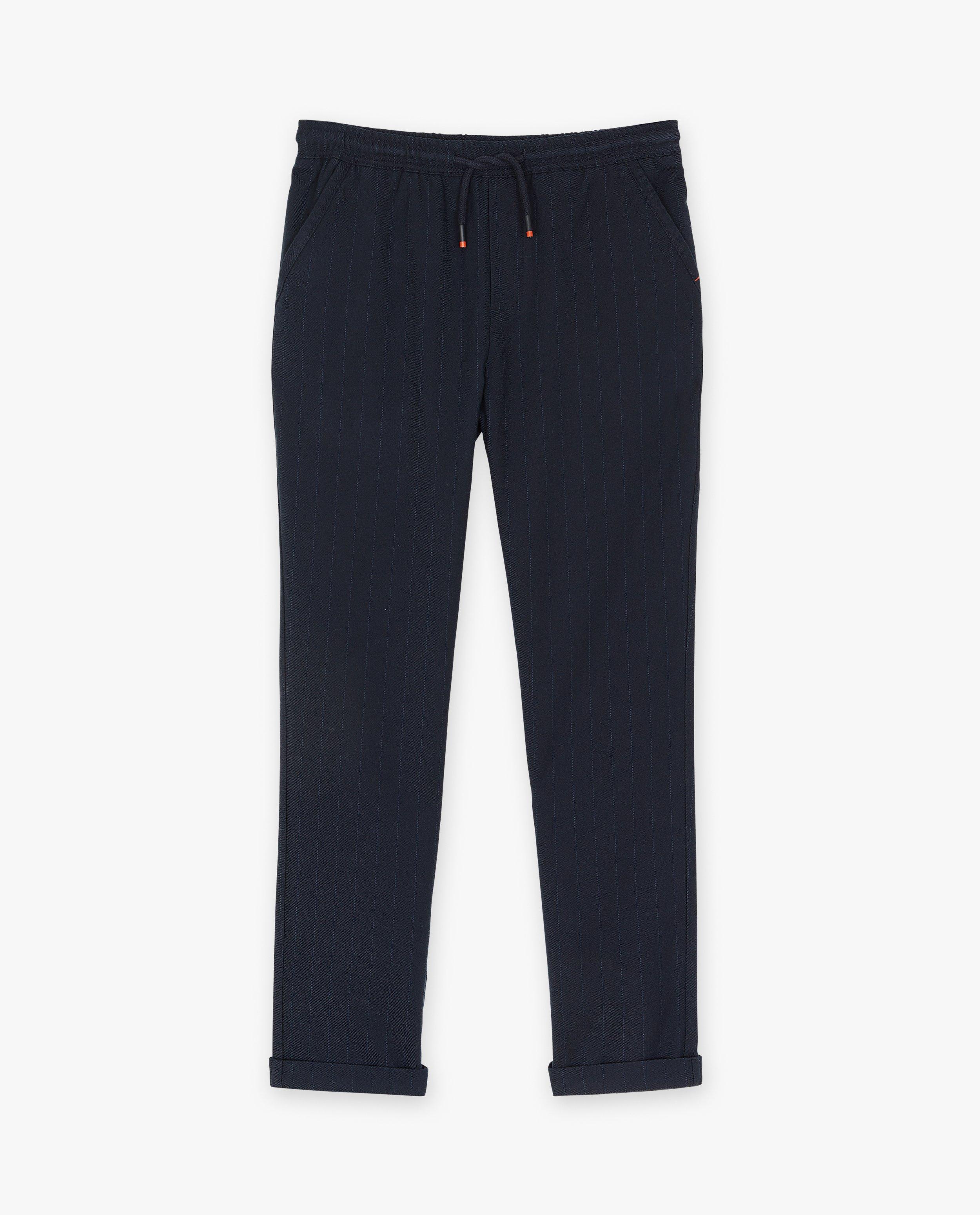 Broeken - Donkerblauwe broek met krijtstreep