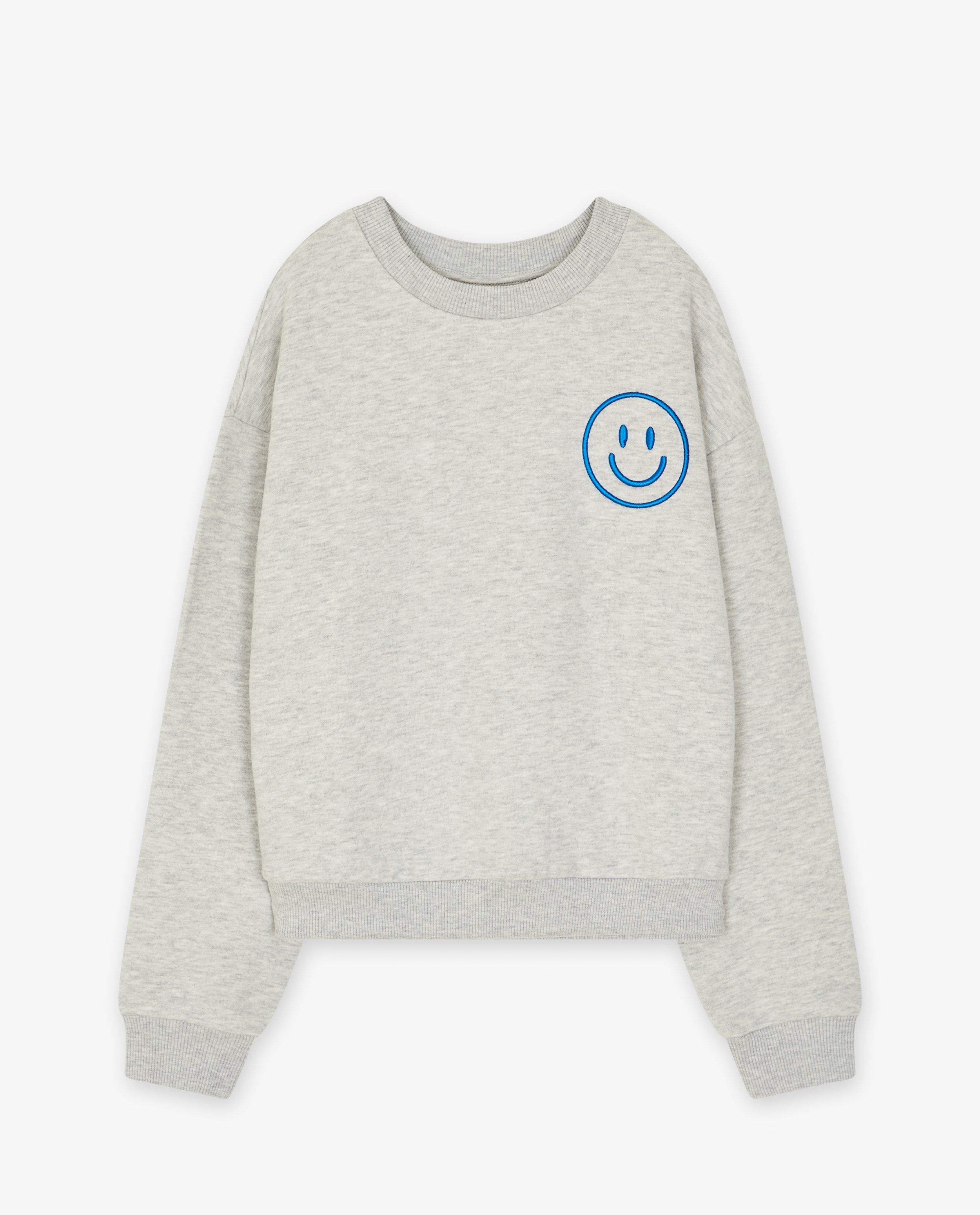 Sweaters - Sweater met geborduurde smiley