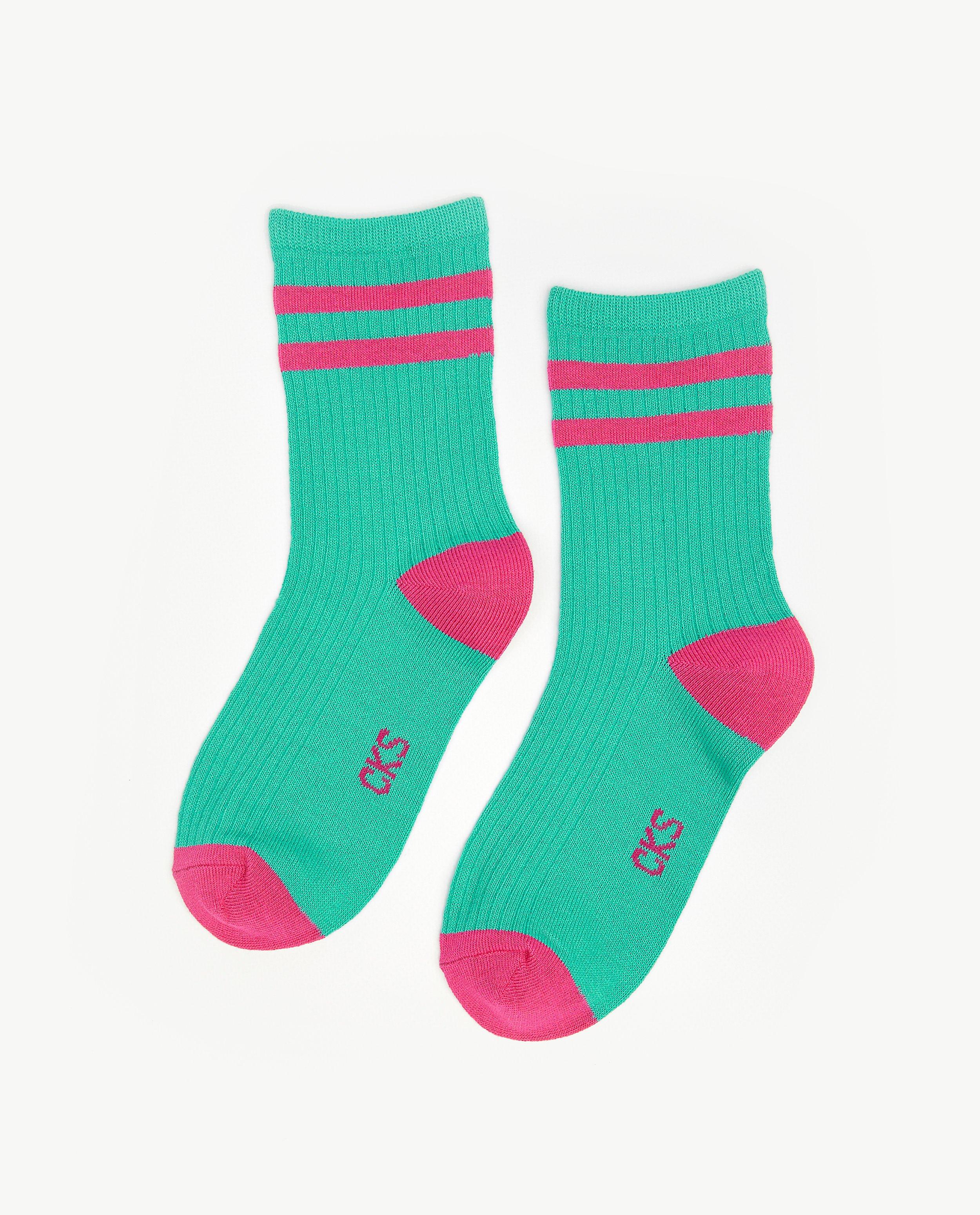 Chaussettes turquoise à rayures - null - CKS