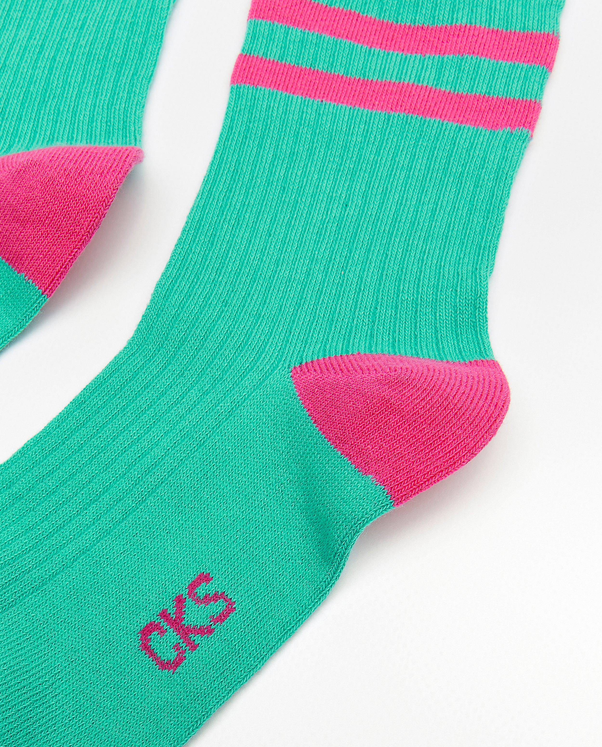 Chaussettes - Chaussettes turquoise à rayures