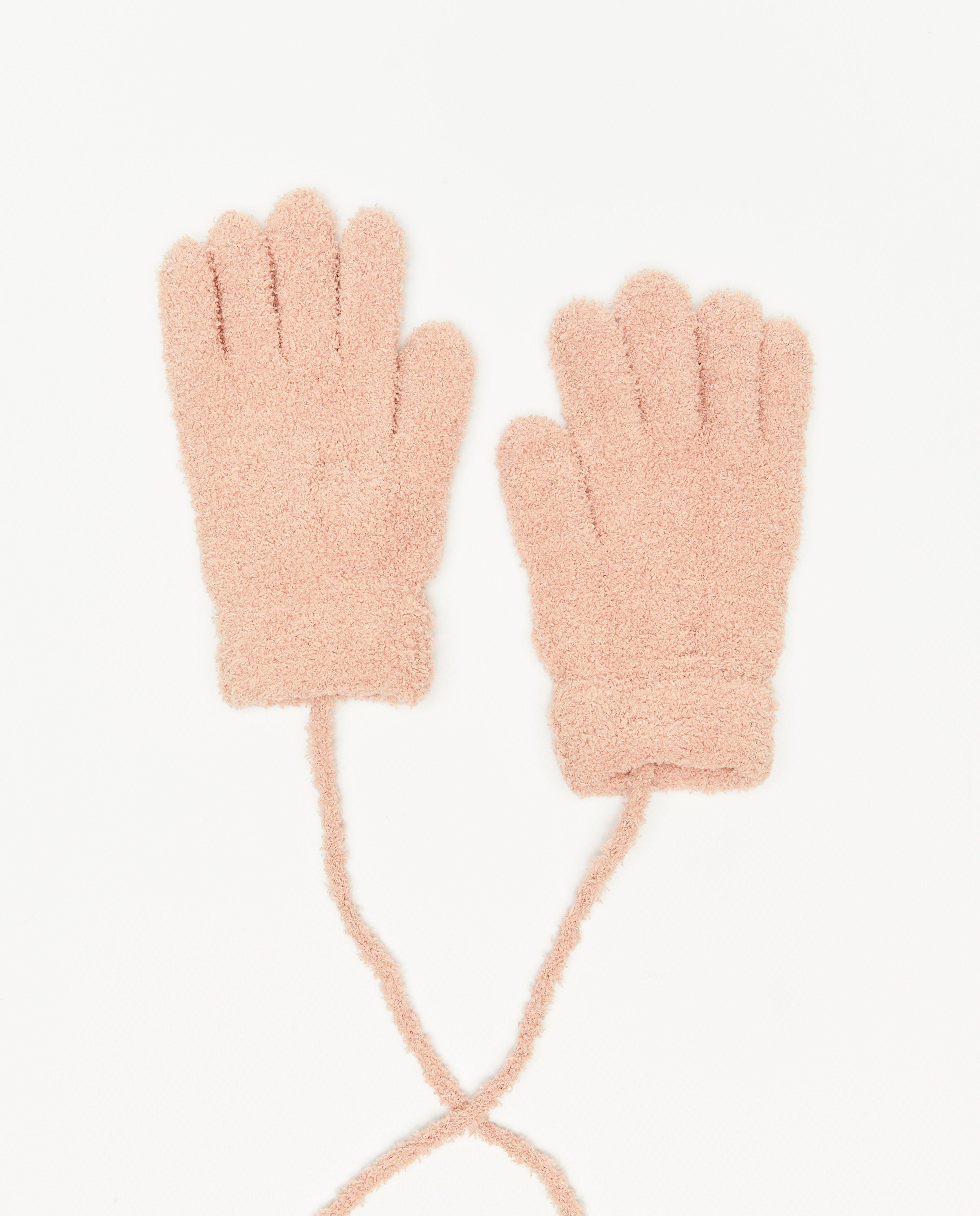 Fuzzy handschoenen met koord - null - Milla Star