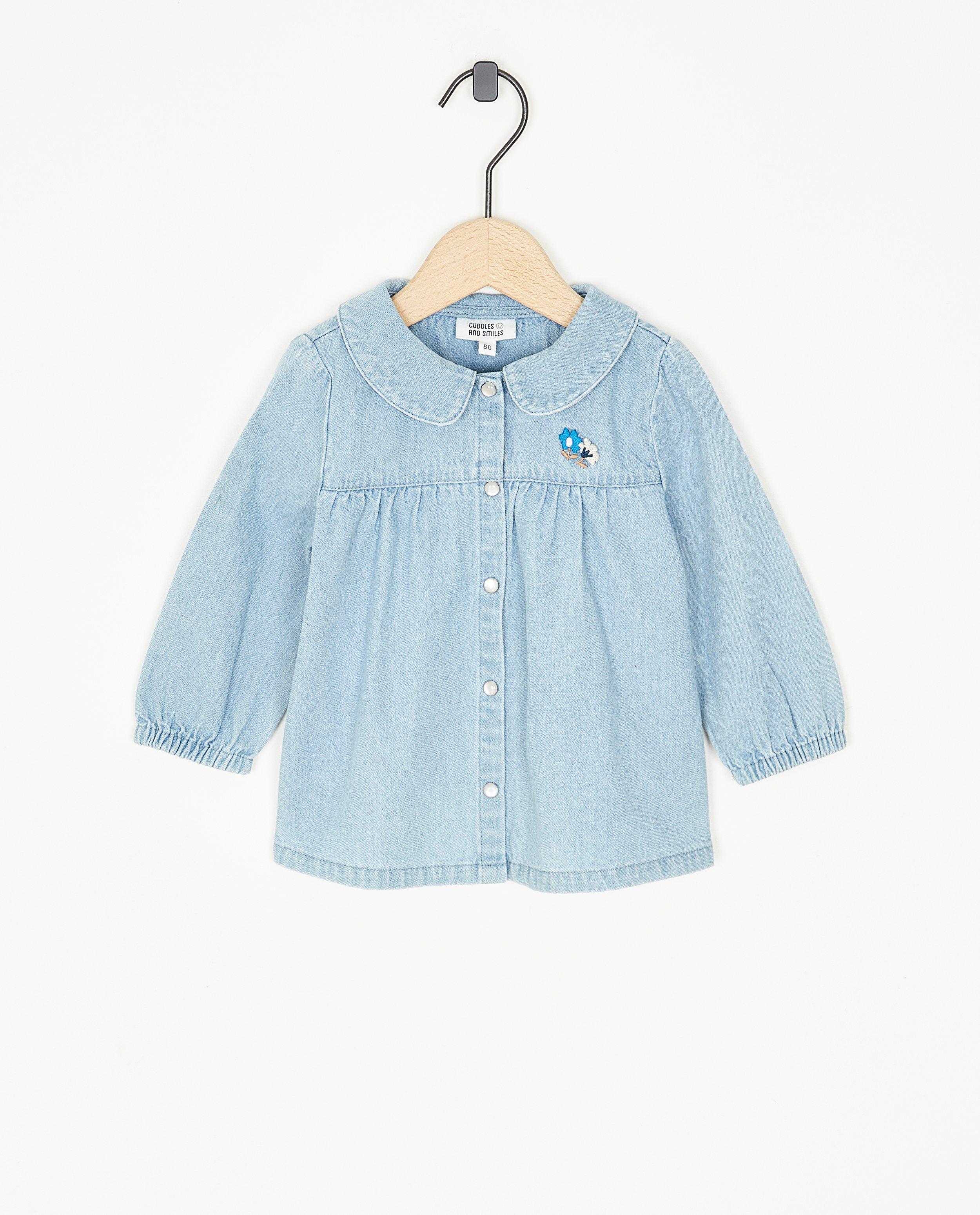 Chemise en jeans à col Claudine - null - Cuddles and Smiles