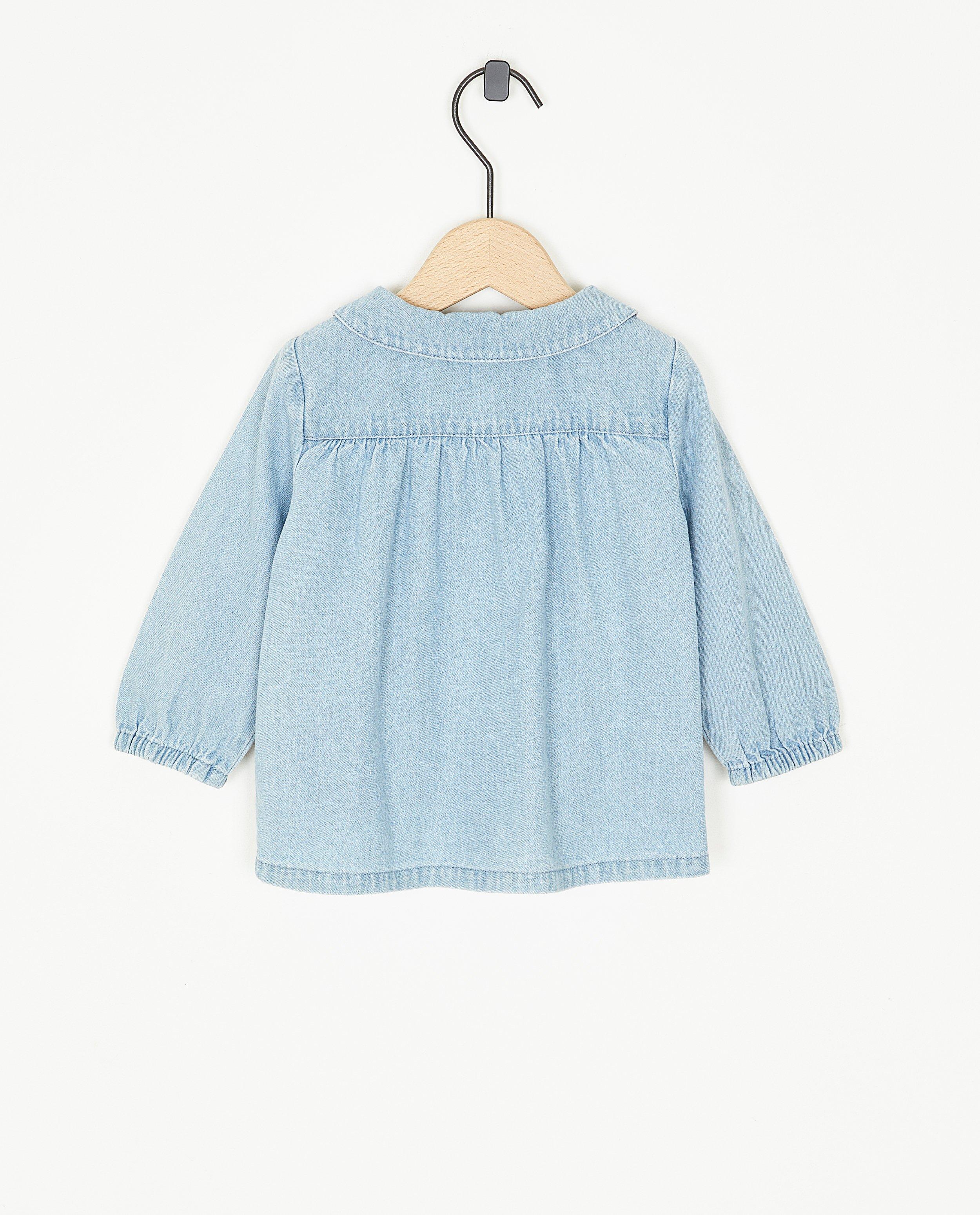 Chemises - Chemise en jeans à col Claudine