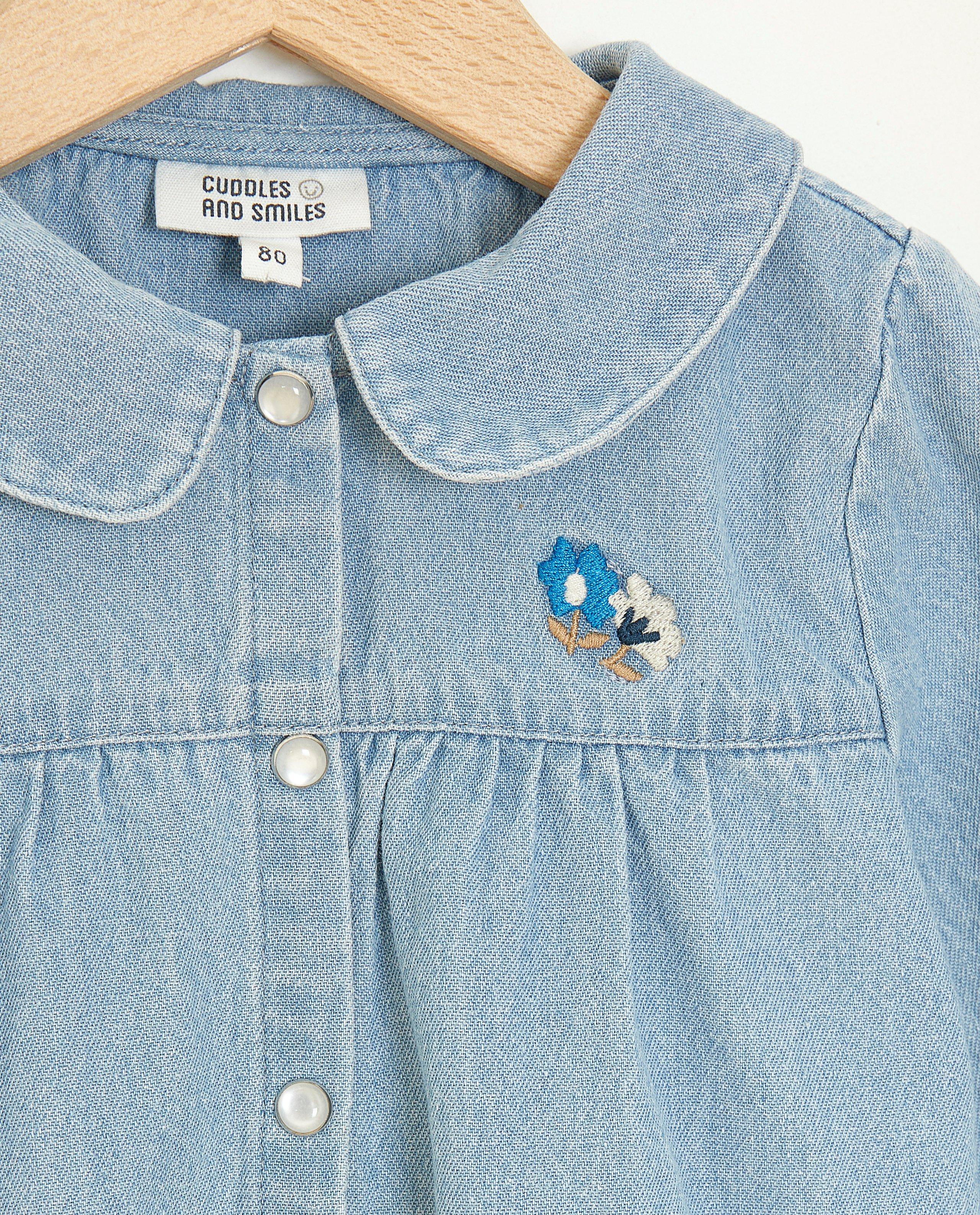 Chemises - Chemise en jeans à col Claudine