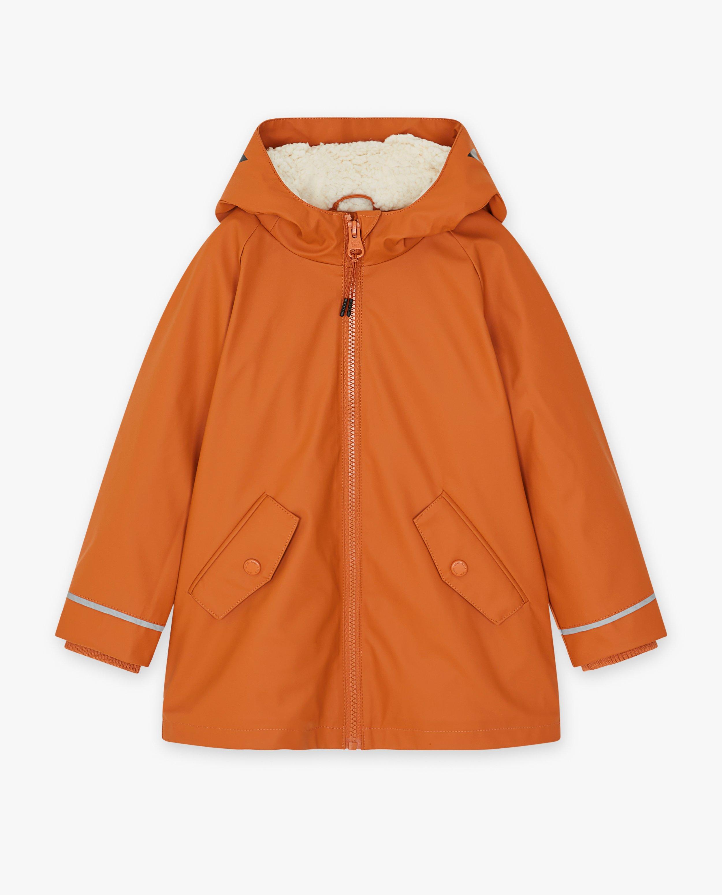 Poncho's en teddy's - Oranje jas met dierenprint