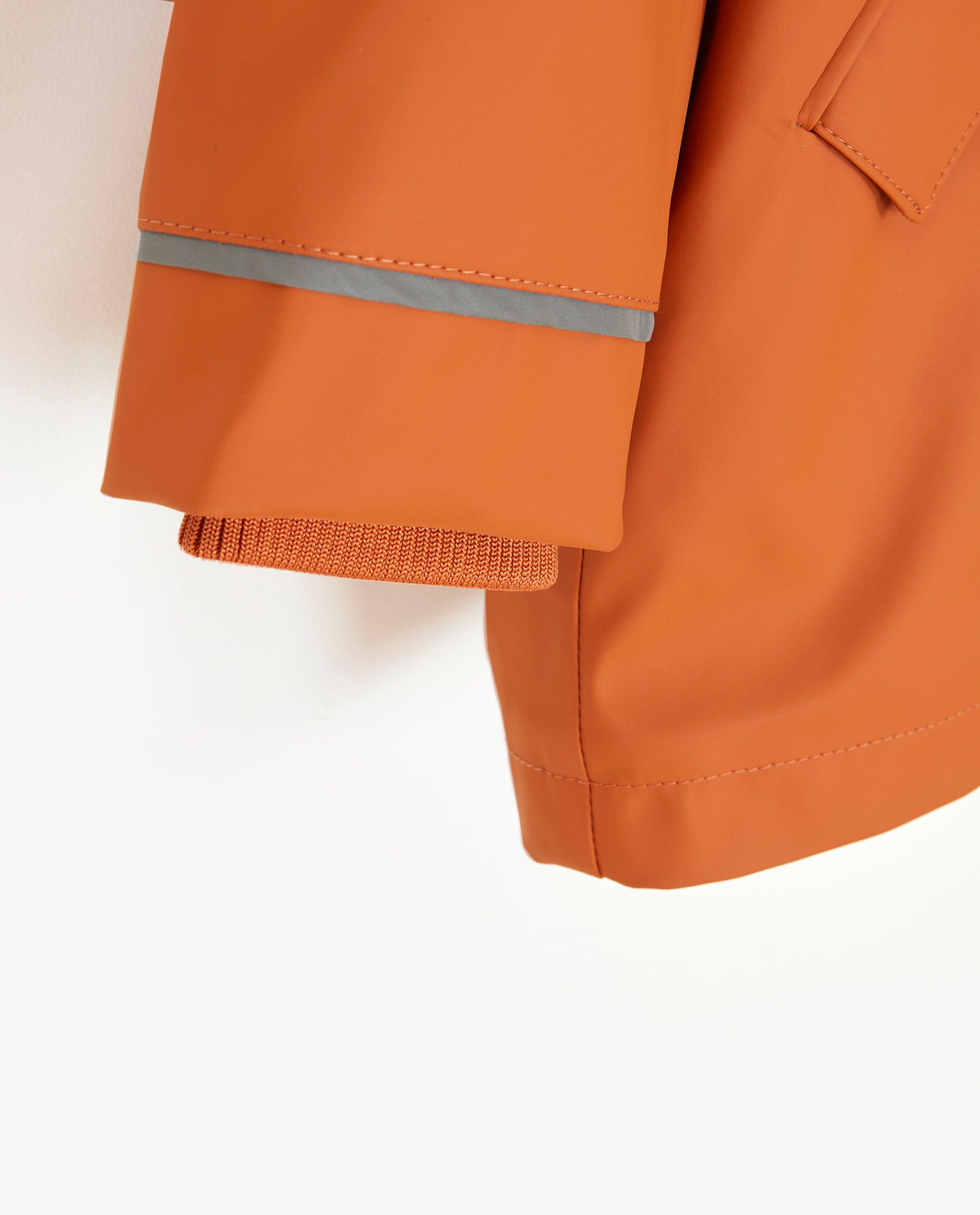 Poncho's en teddy's - Oranje jas met dierenprint
