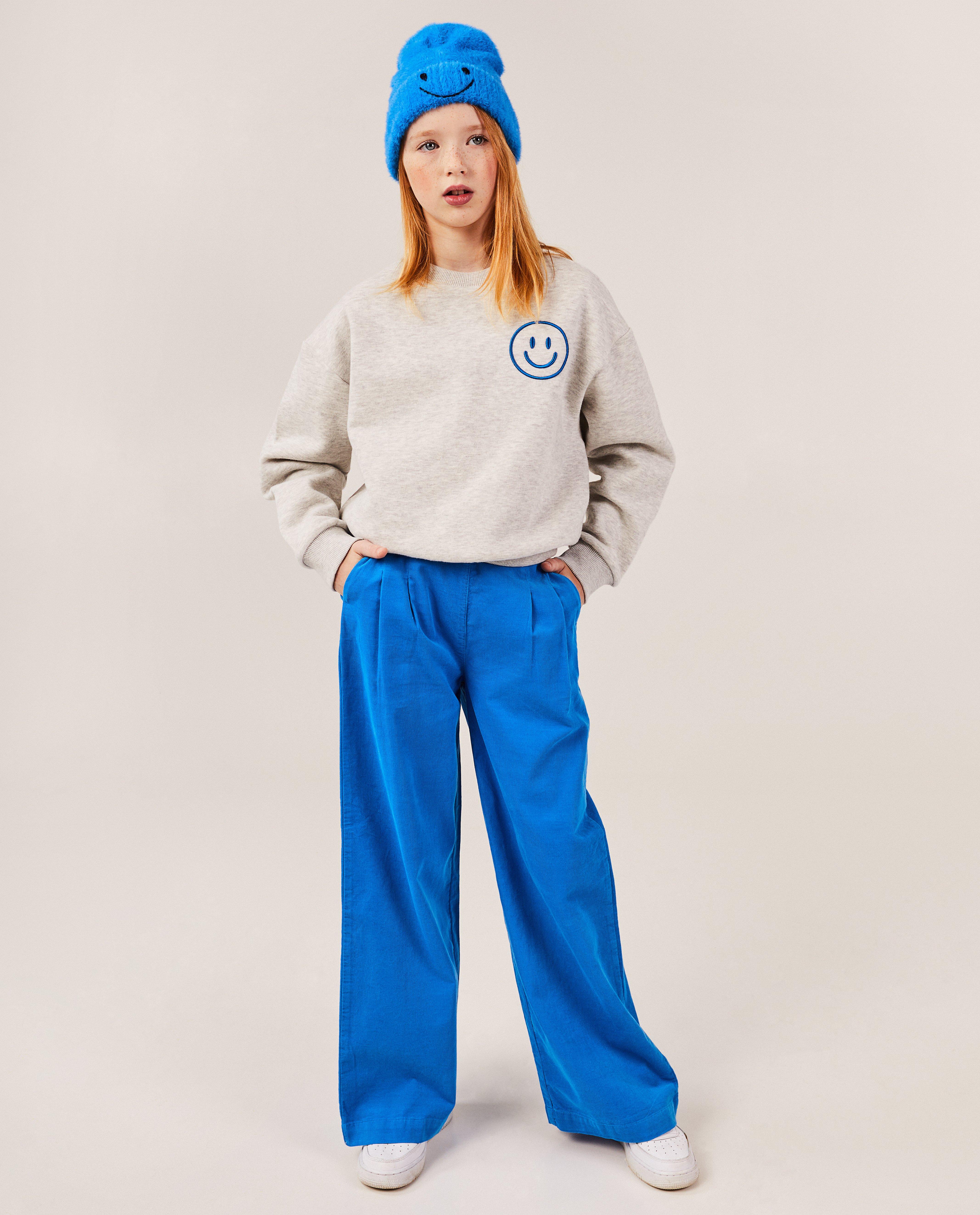 Broeken - Blauwe broek van ribfluweel