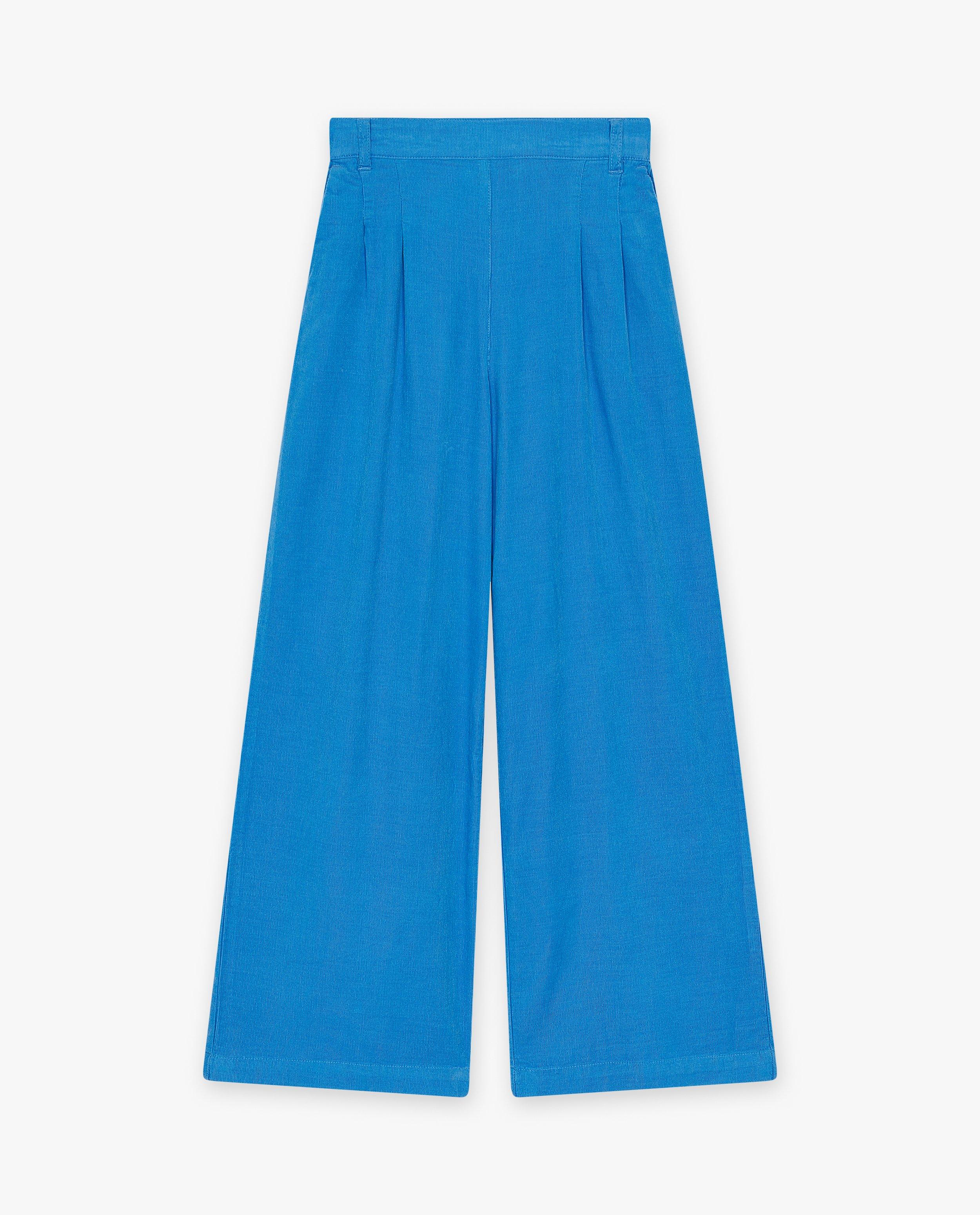 Broeken - Blauwe broek van ribfluweel