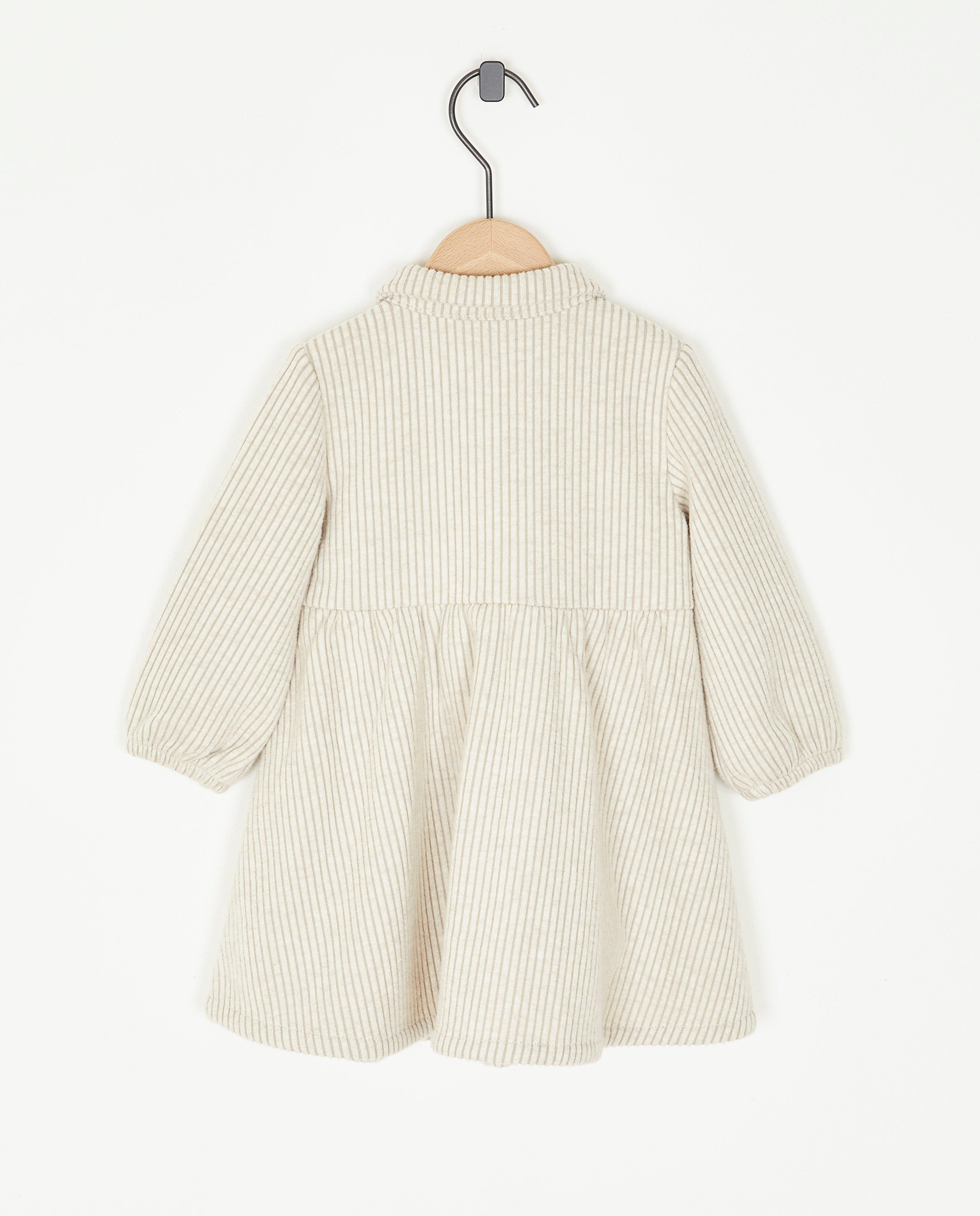 Kleedjes - Beige jurk met rib
