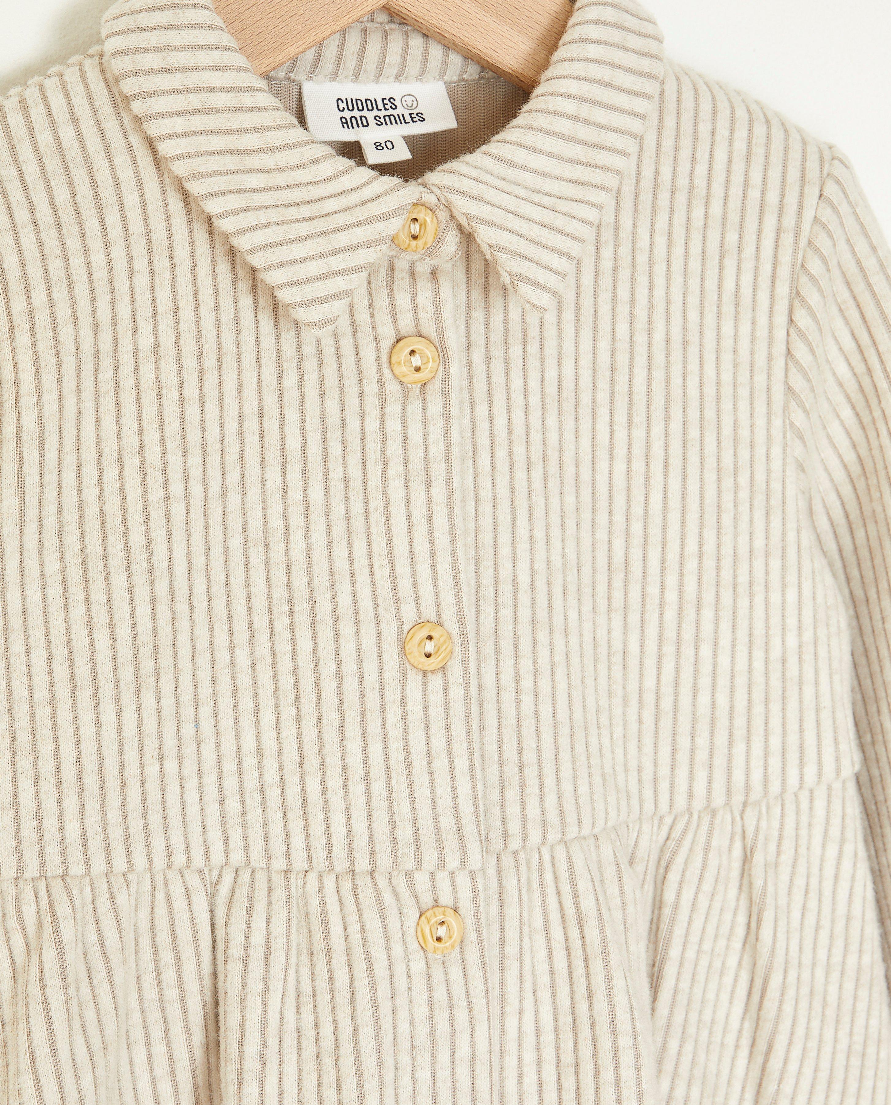 Kleedjes - Beige jurk met rib