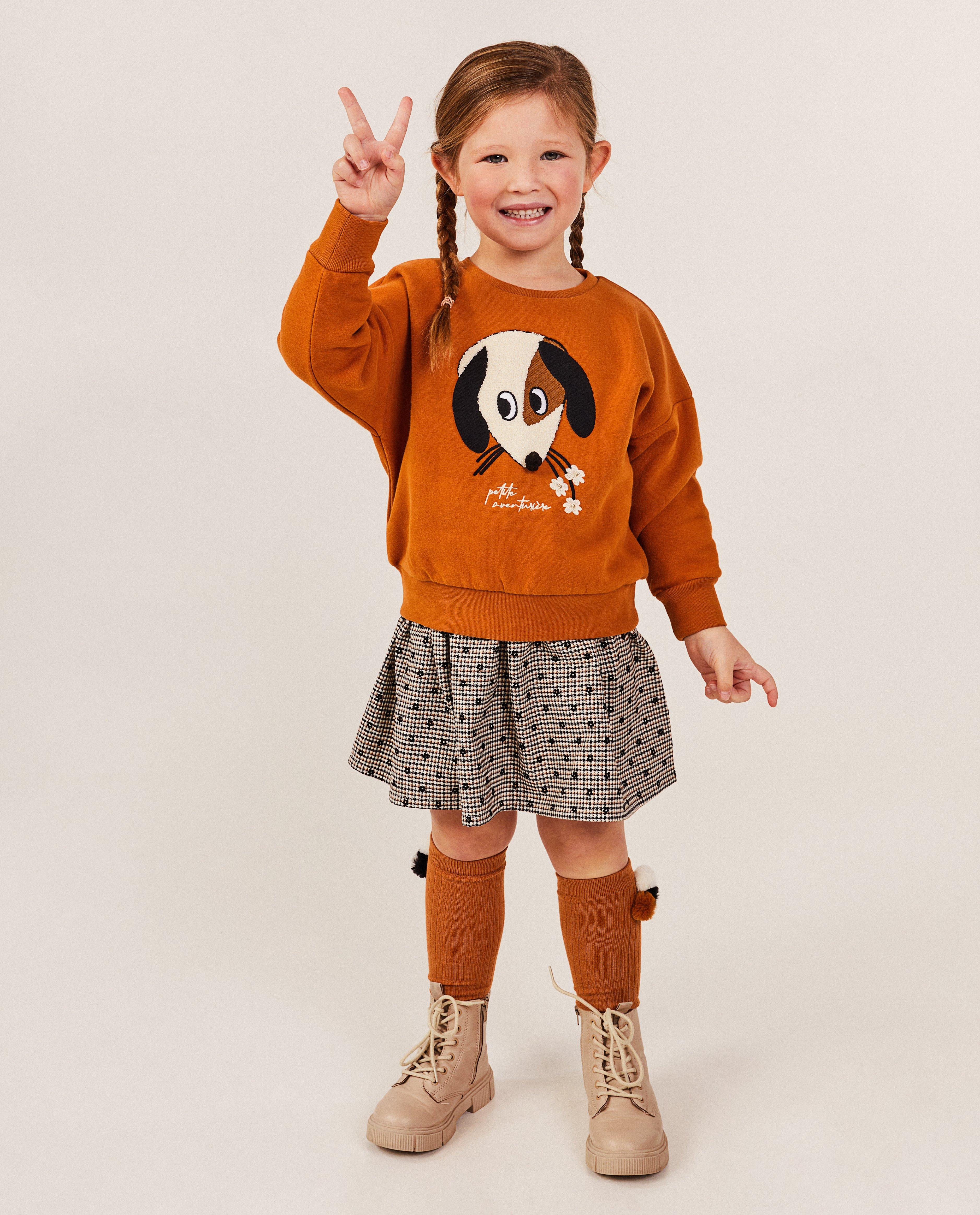 Jupe avec des fleurs brodées - Détails du produit - brun - image numéro 2