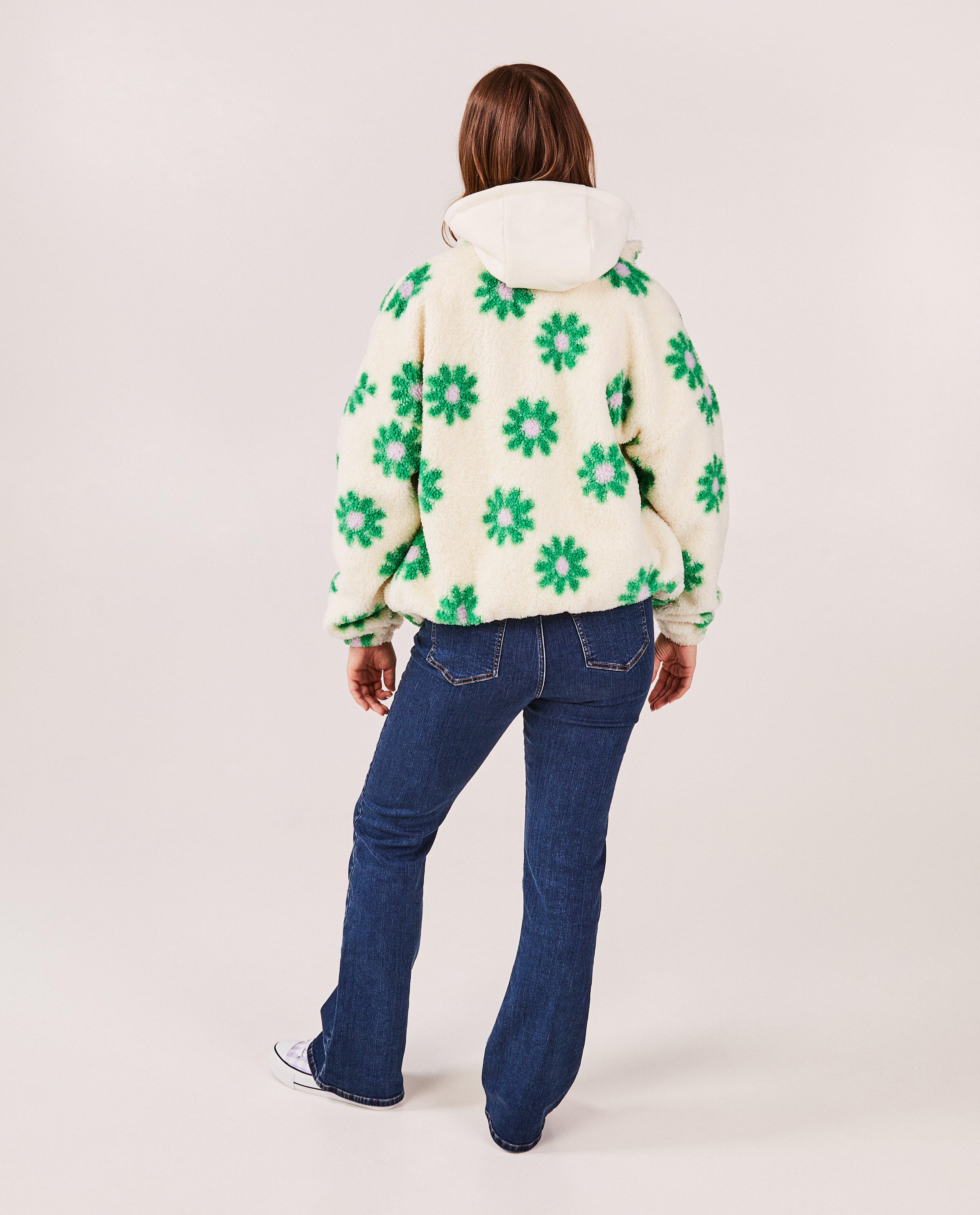 Cardigan - Teddy vest met bloemenprint