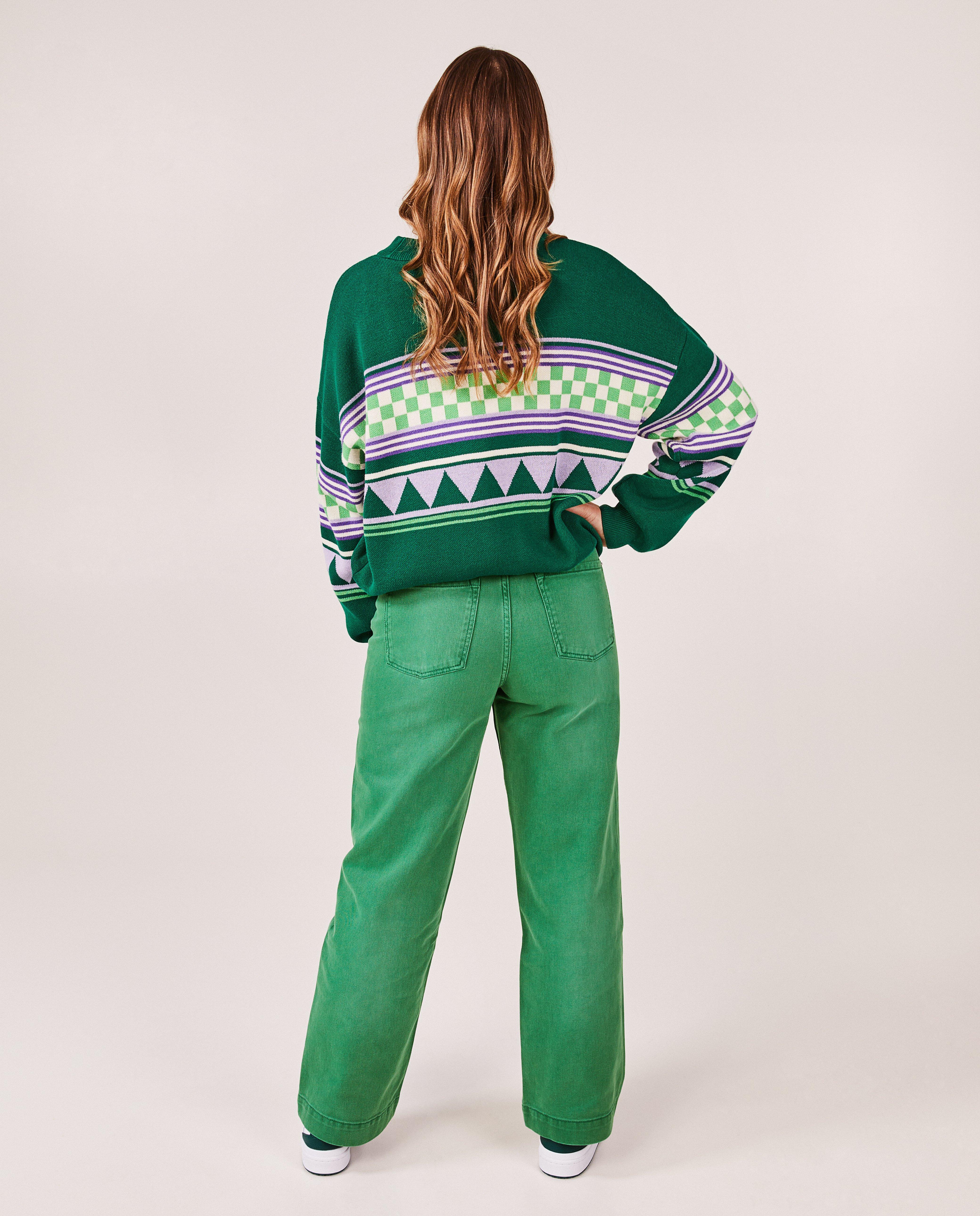 Jeans - Groene jeans, straight fit