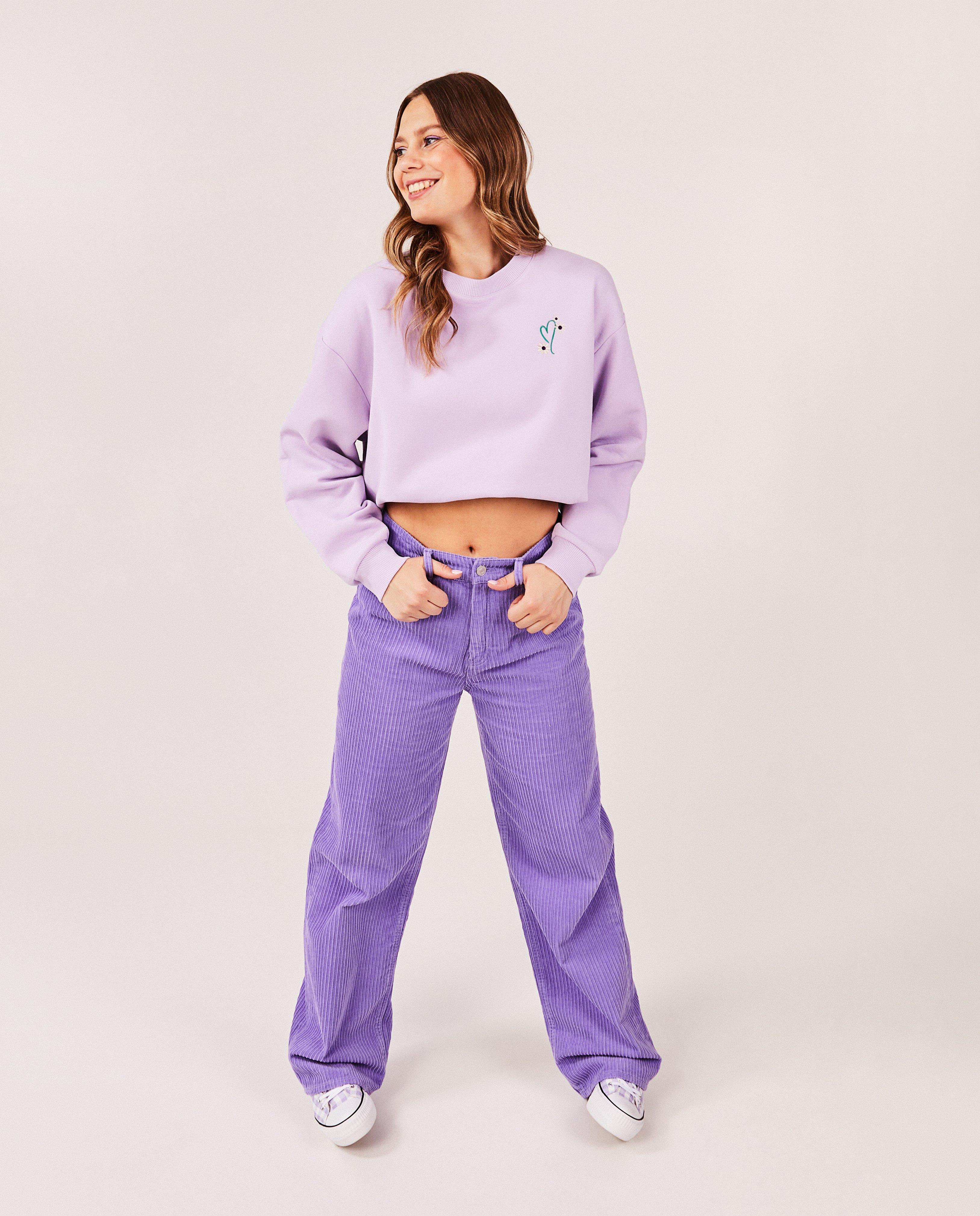 Pantalons - Pantalon mauve en velours côtelé