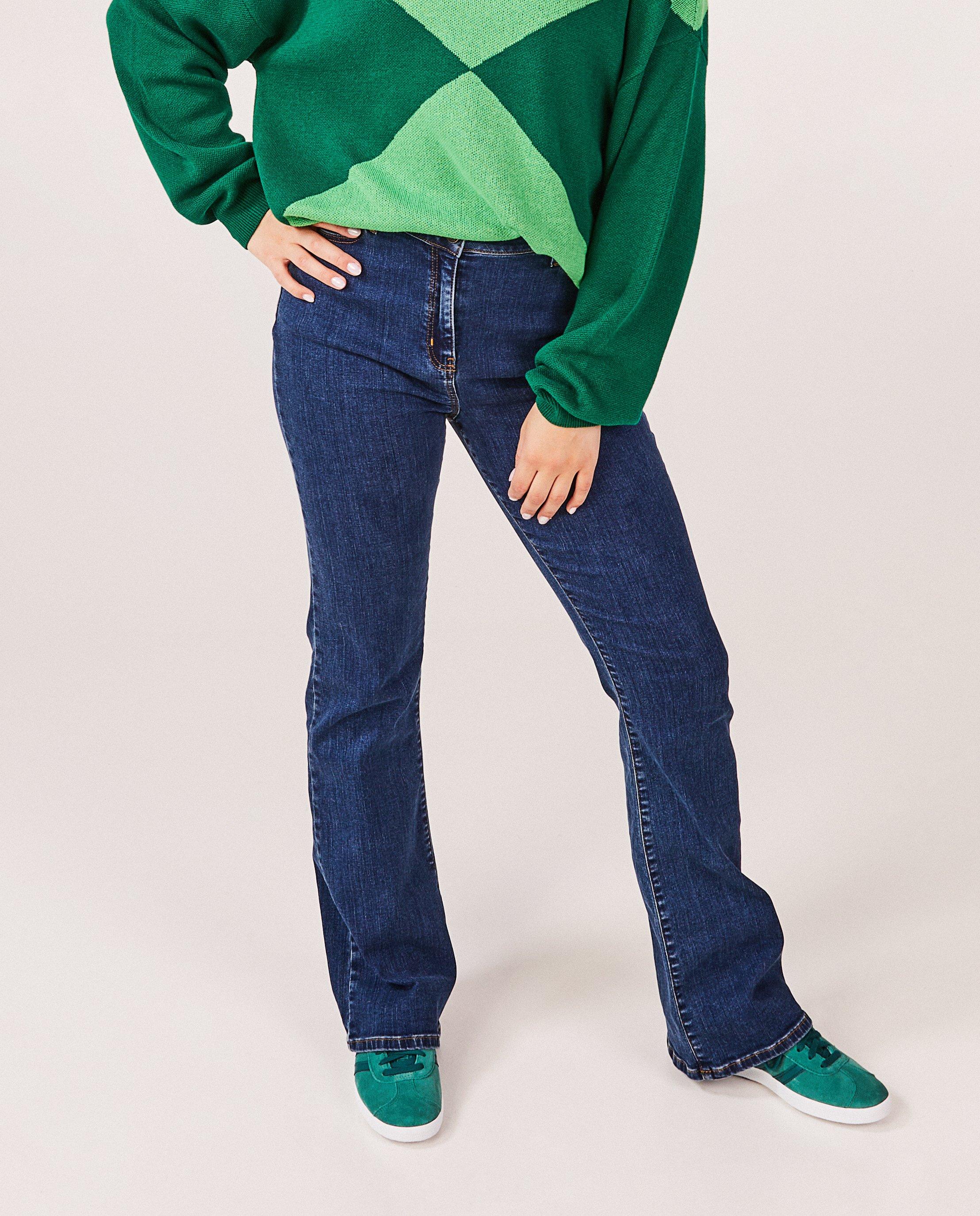 Donkerblauwe jeans, flared fit - null - Maude Van der Vorst