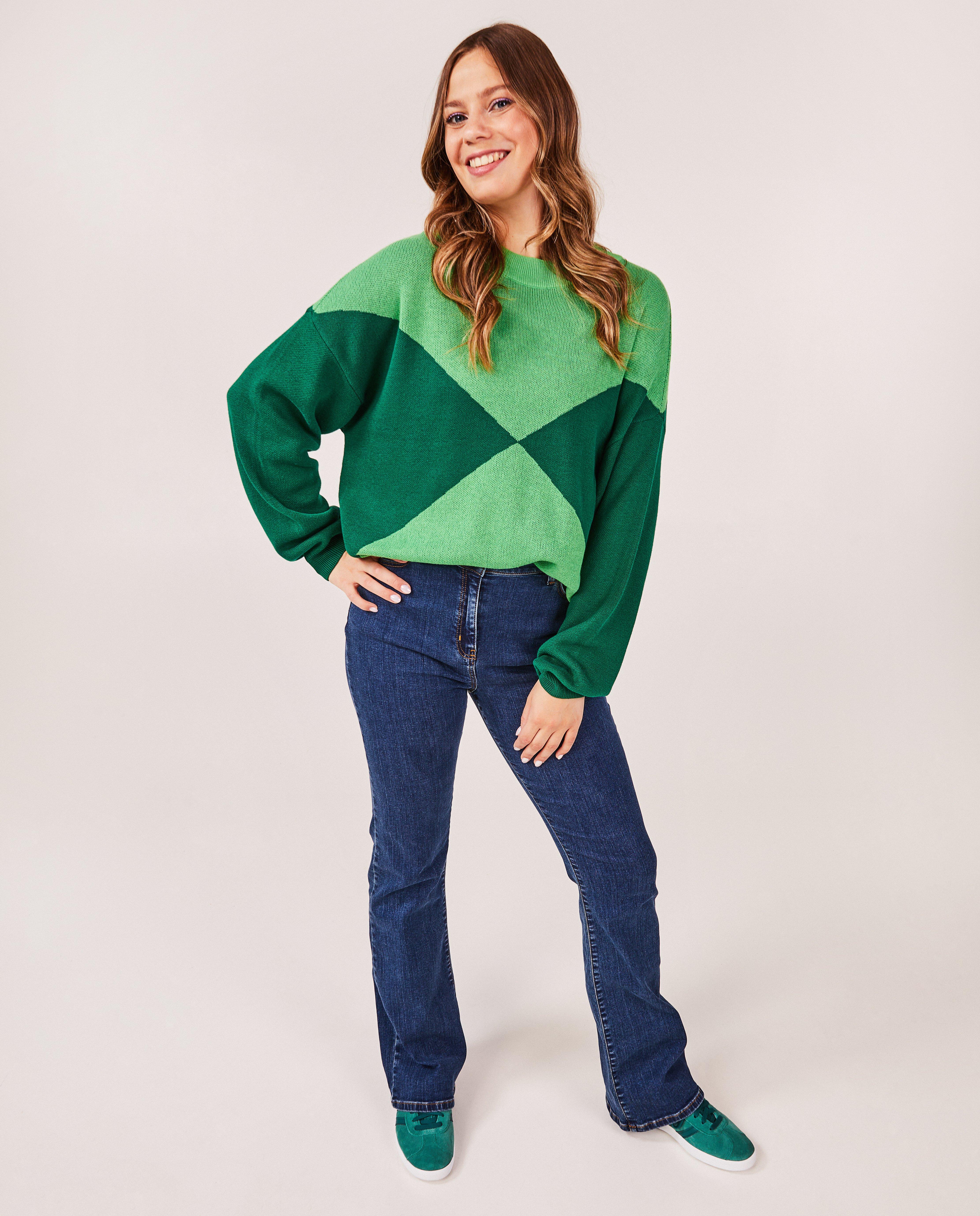 Jeans - Donkerblauwe jeans, flared fit