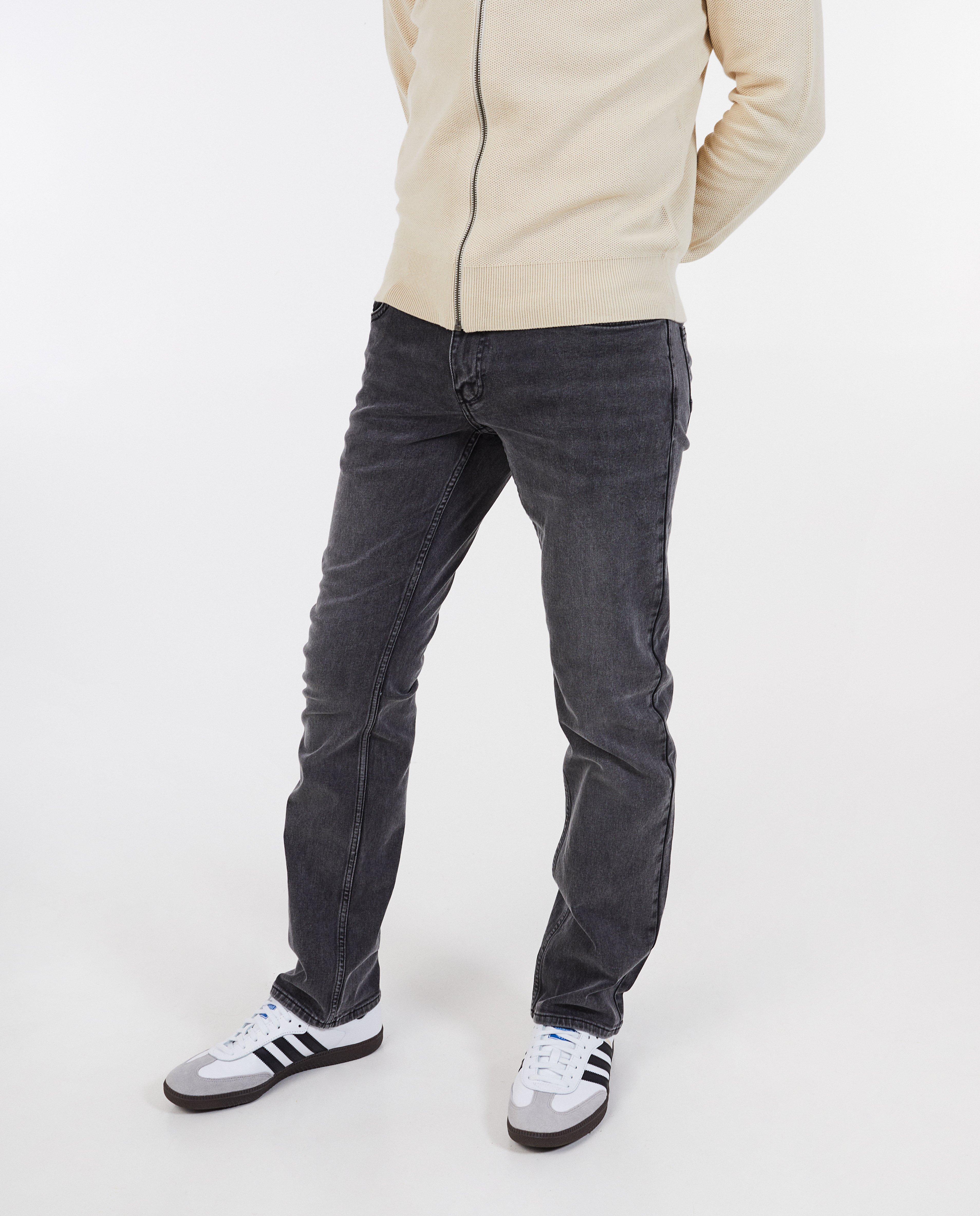 Jeans - Donkergrijze jeans, straight fit