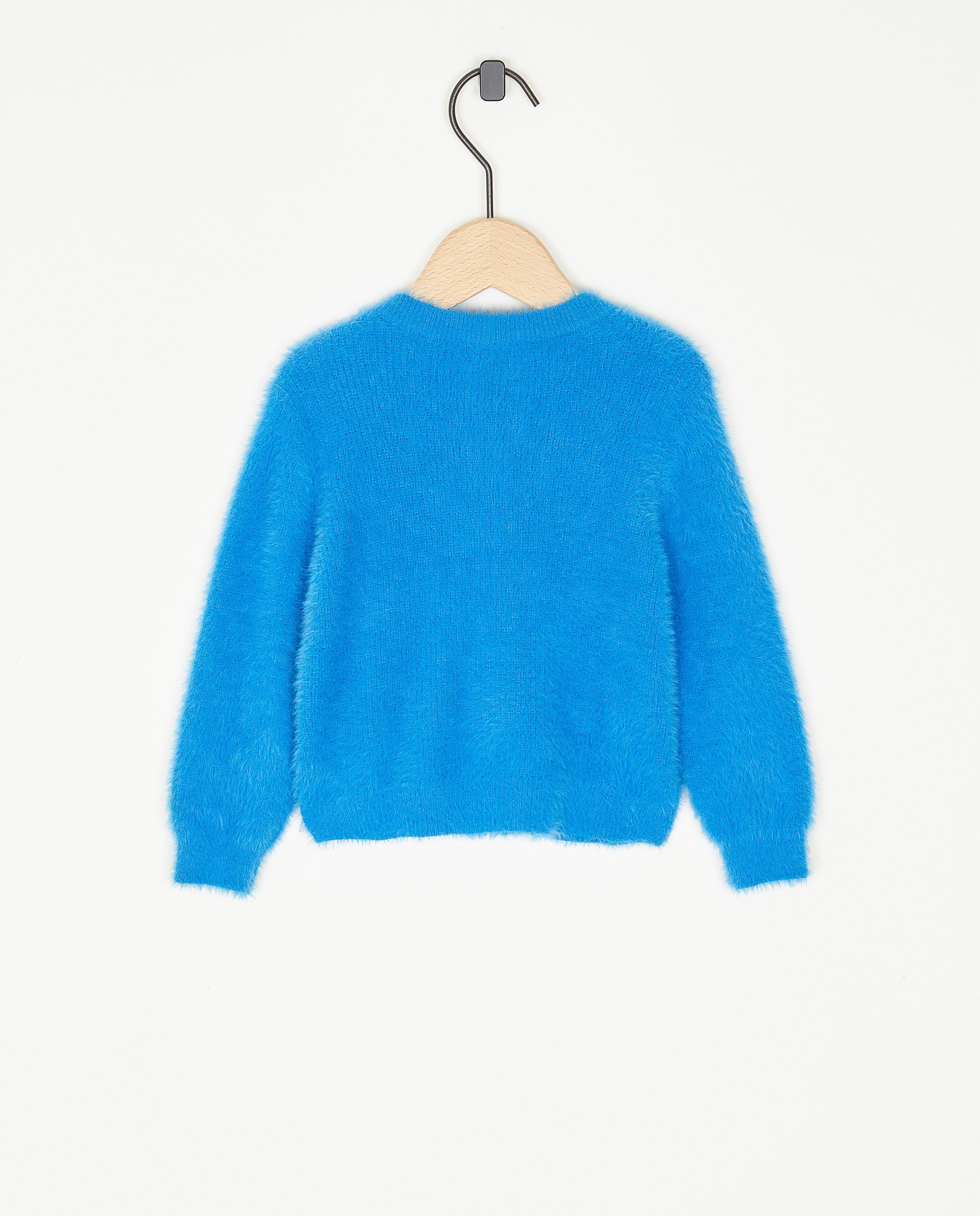 Cardigan - Blauwe fuzzy cardigan