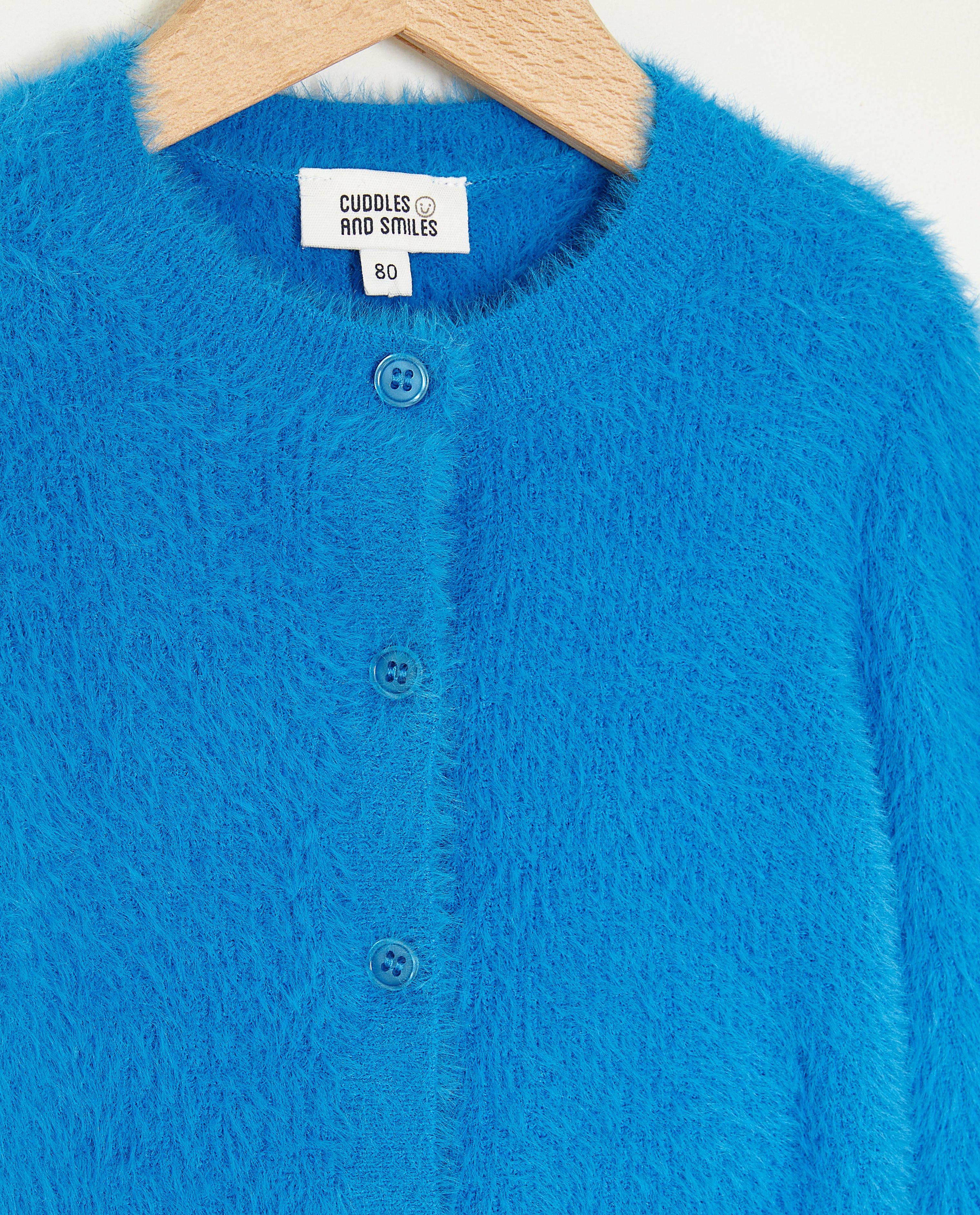 Cardigan - Blauwe fuzzy cardigan