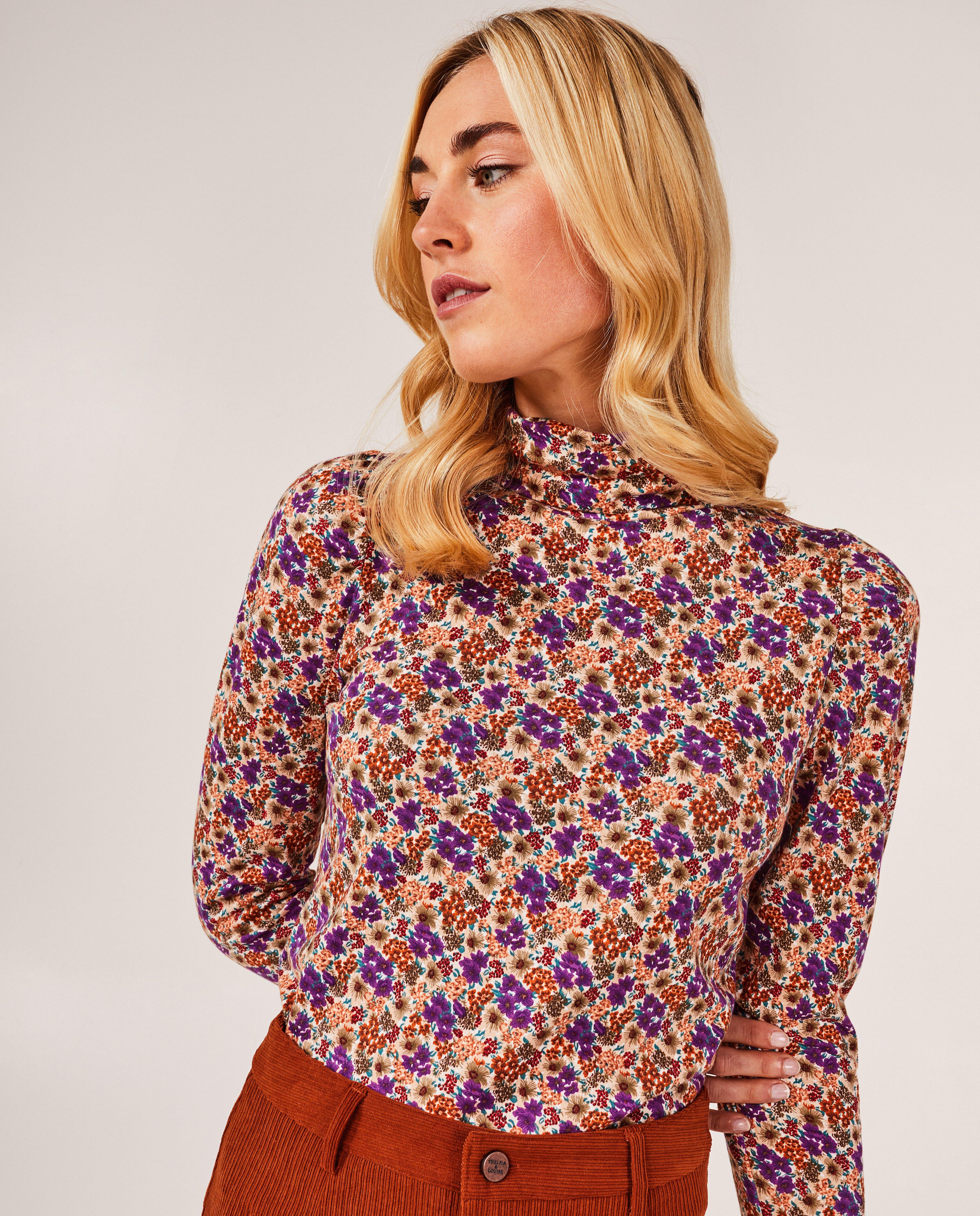 T-shirts - Pull à col roulé fleuri