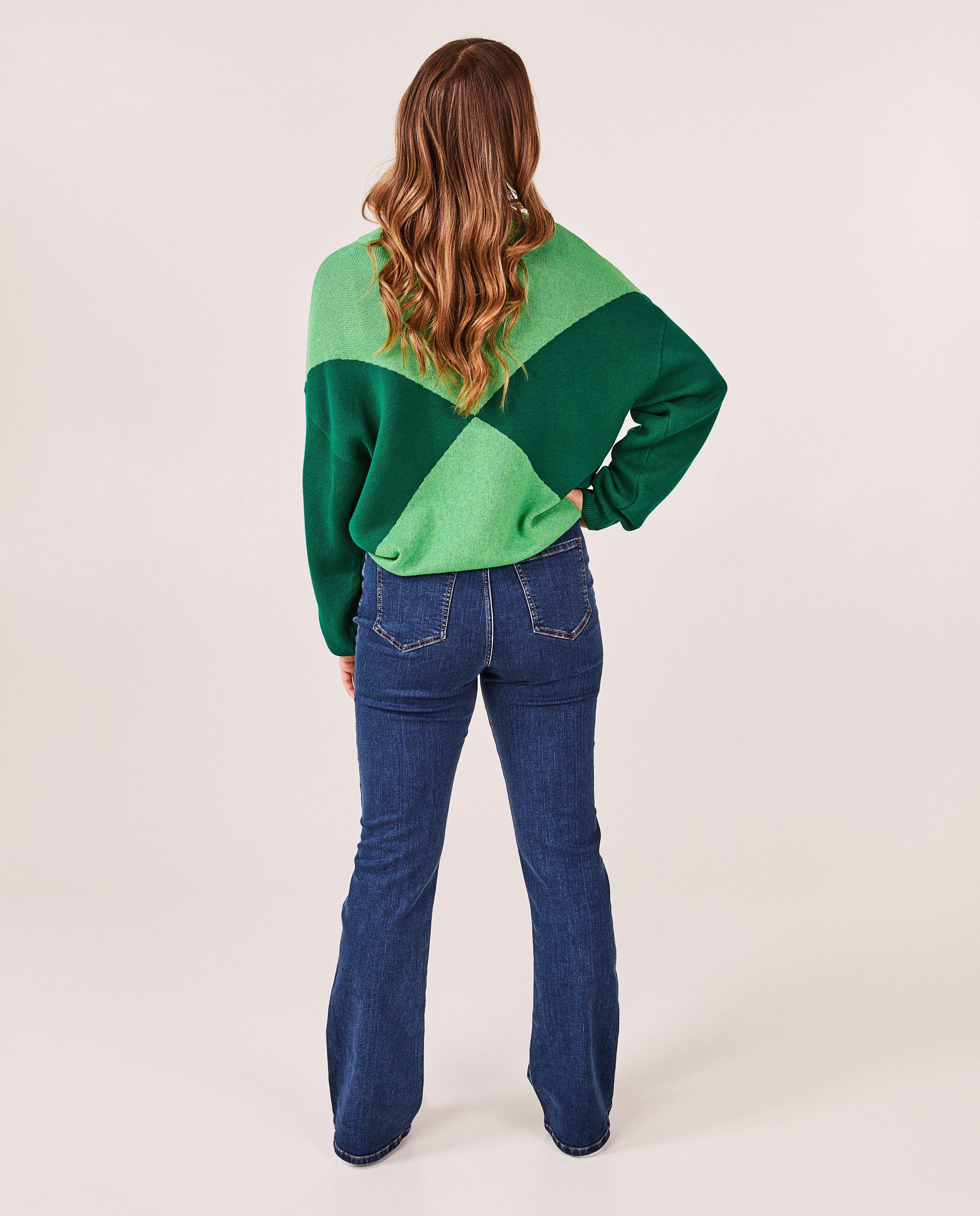 Pulls - Pull vert à color block