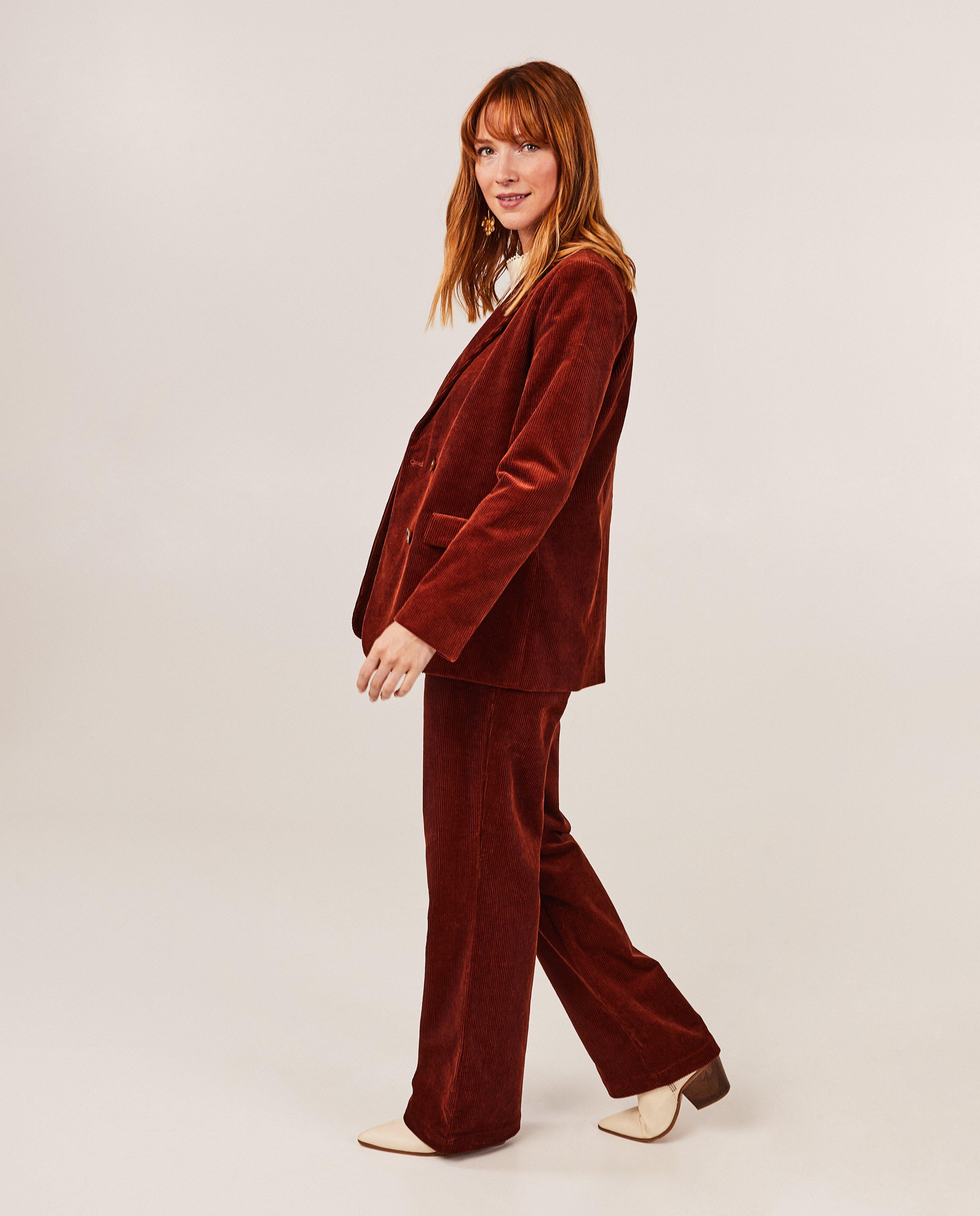 Pantalons - Pantalon brun en velours côtelé