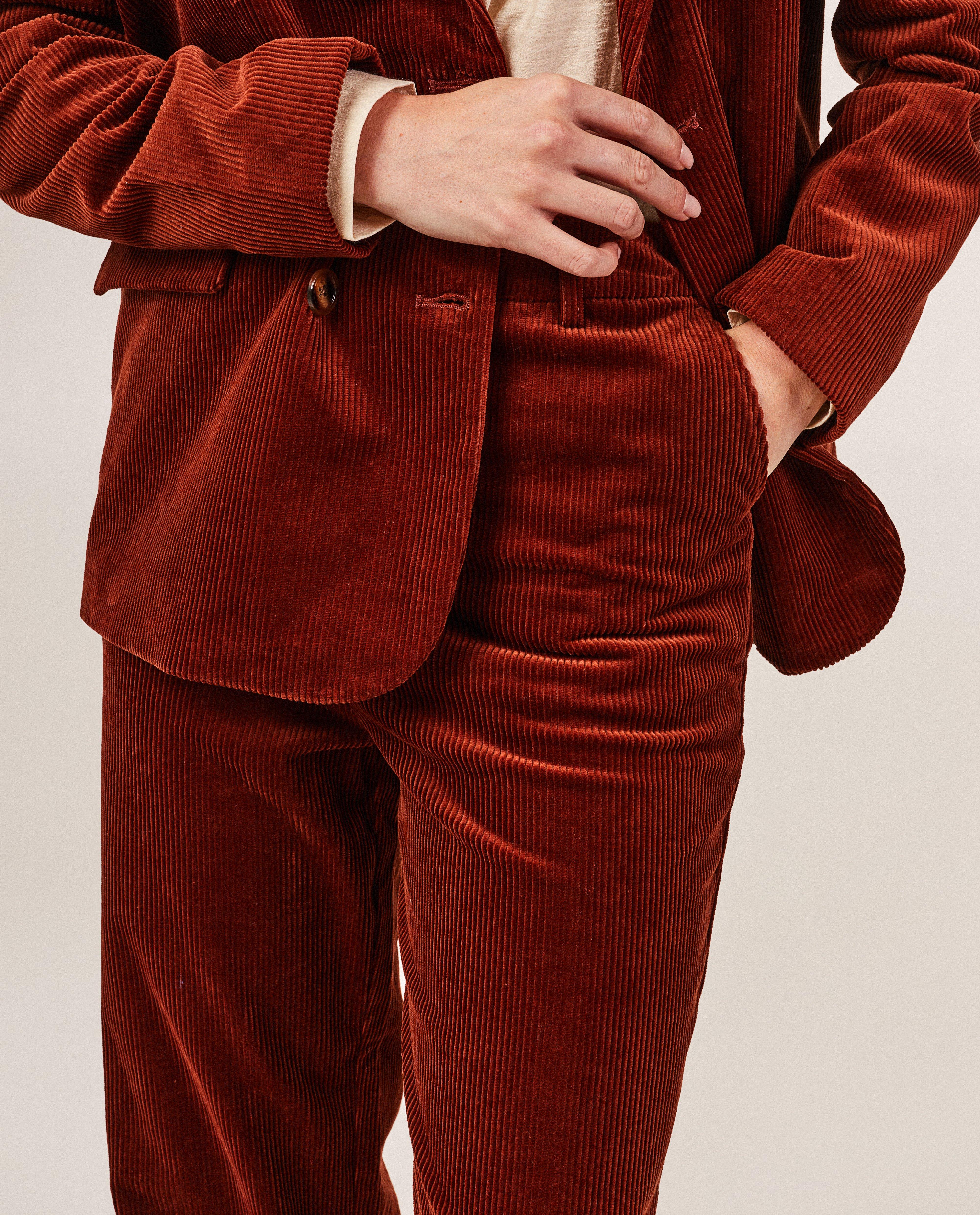 Pantalons - Pantalon brun en velours côtelé