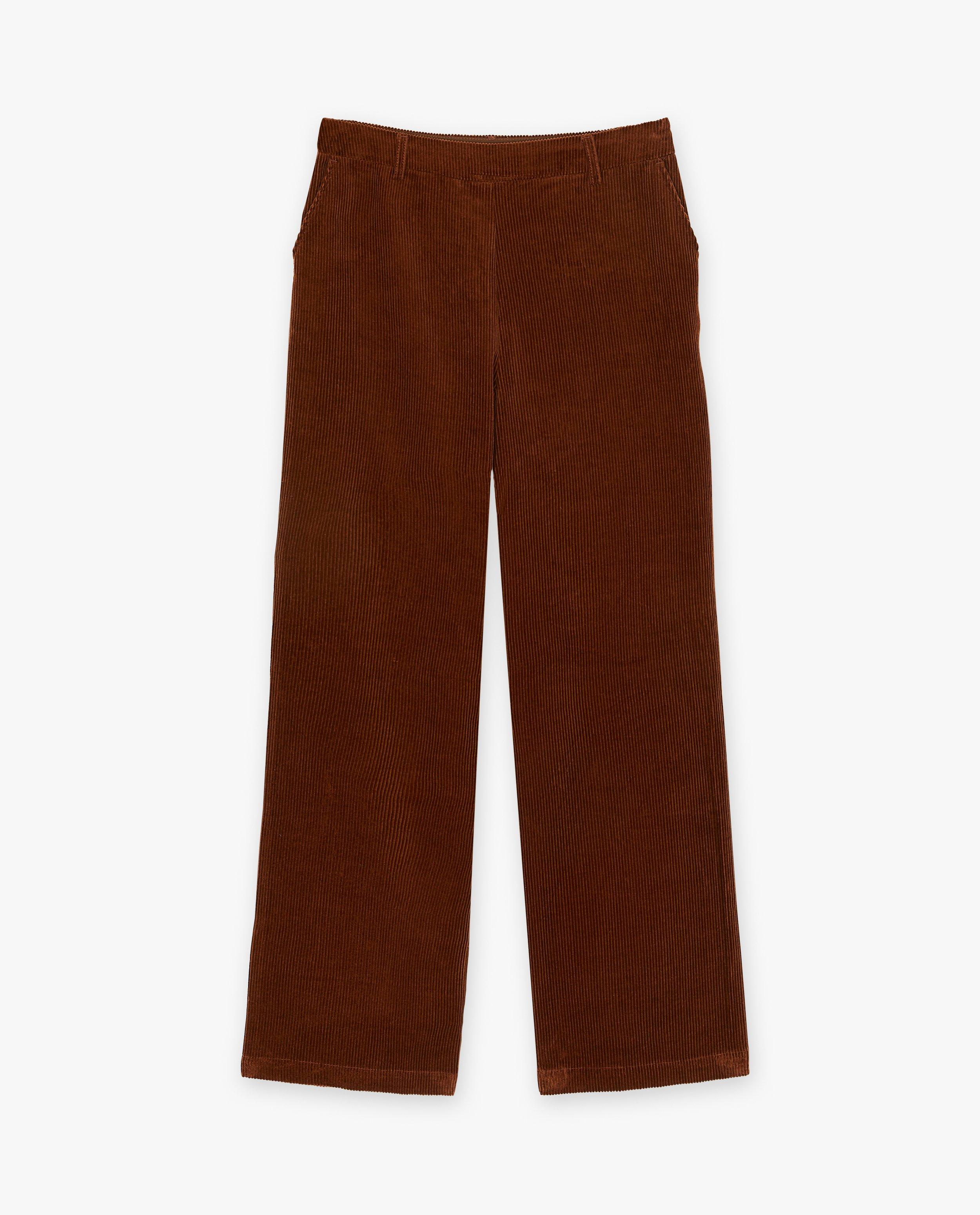 Pantalons - Pantalon brun en velours côtelé