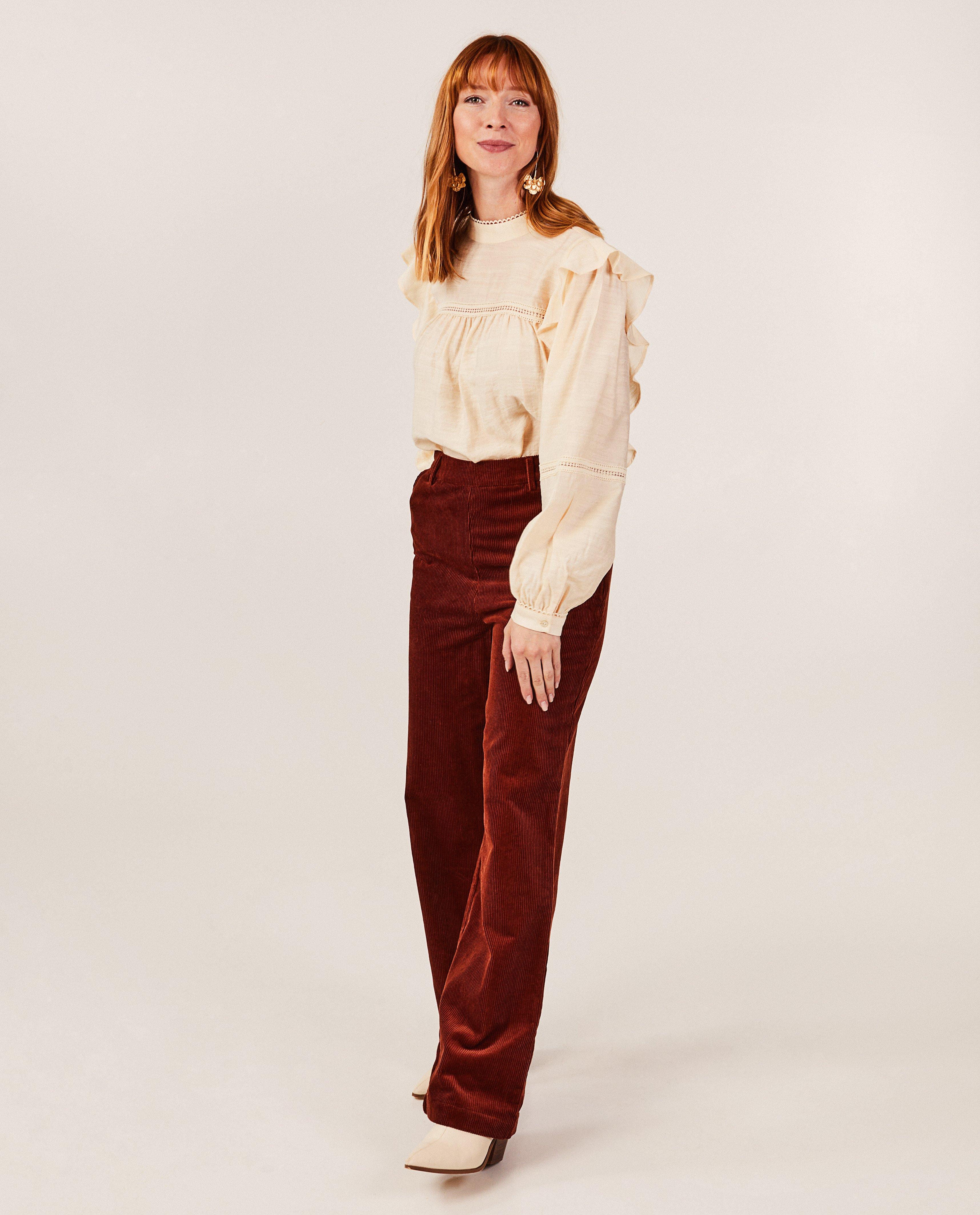 Blouse beige à dentelle - null - Dina Tersago