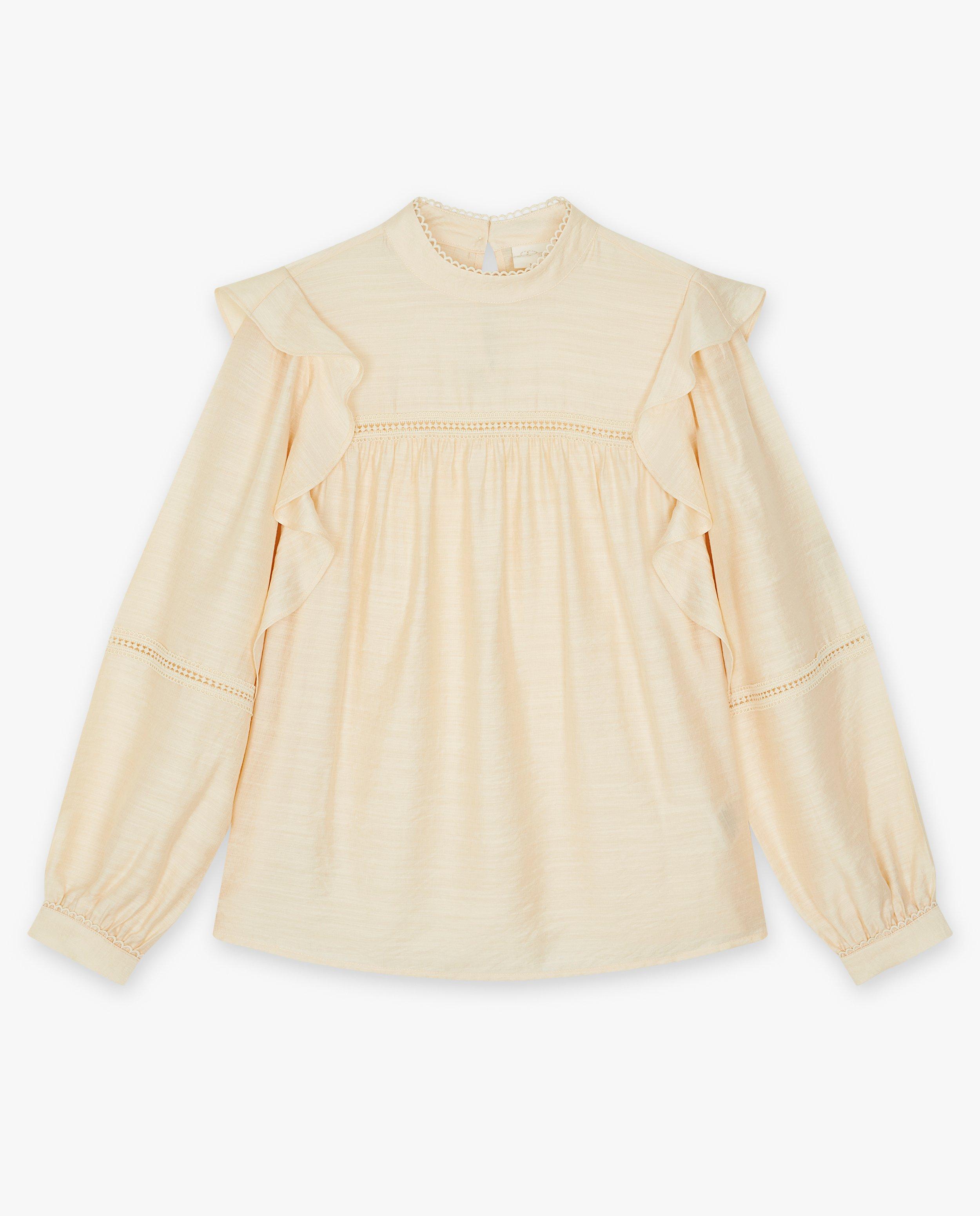 Beige blouse met kant - Product Detail - lichtbeige - afbeelding nummer 6