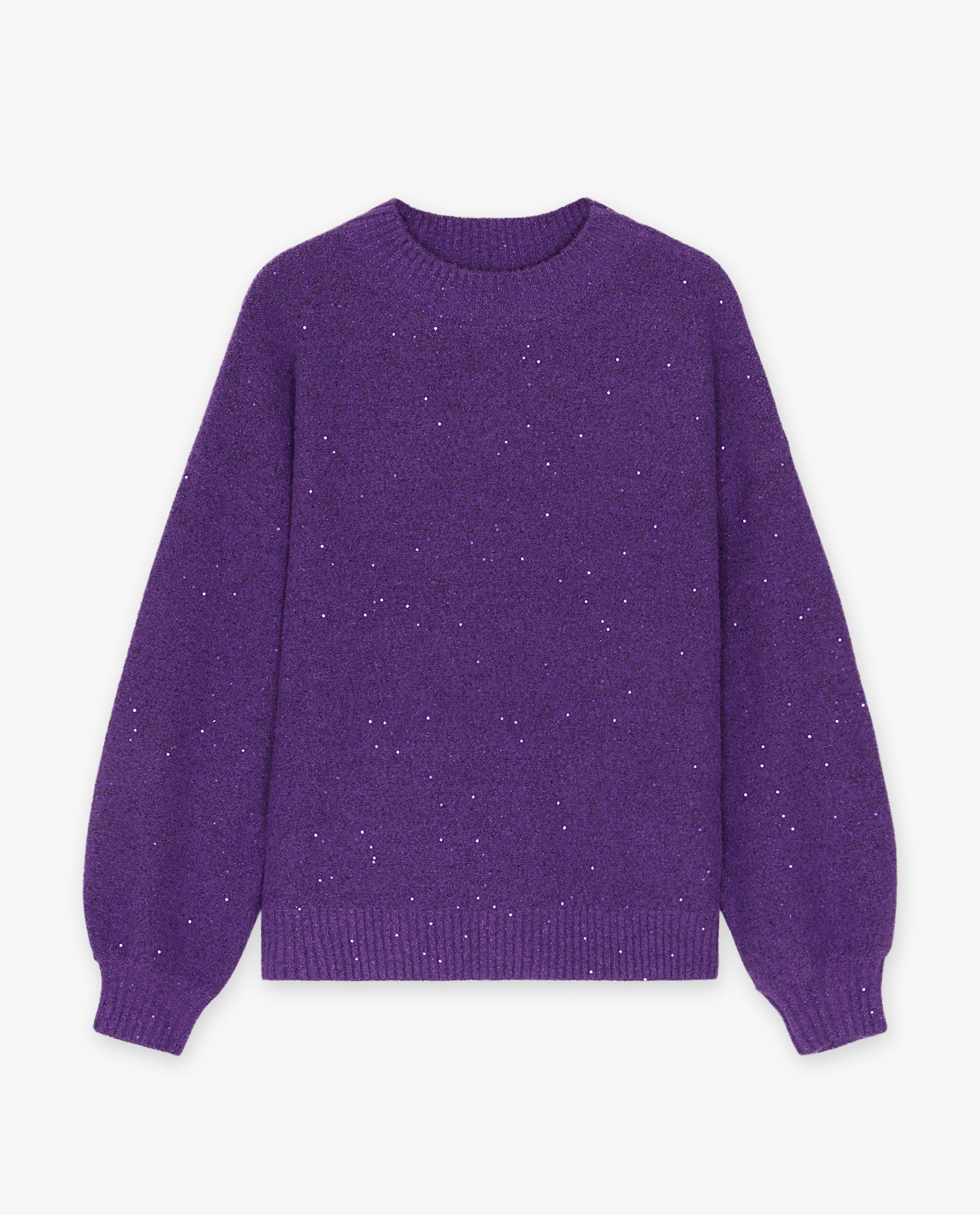 Pulls - Pull mauve à paillettes