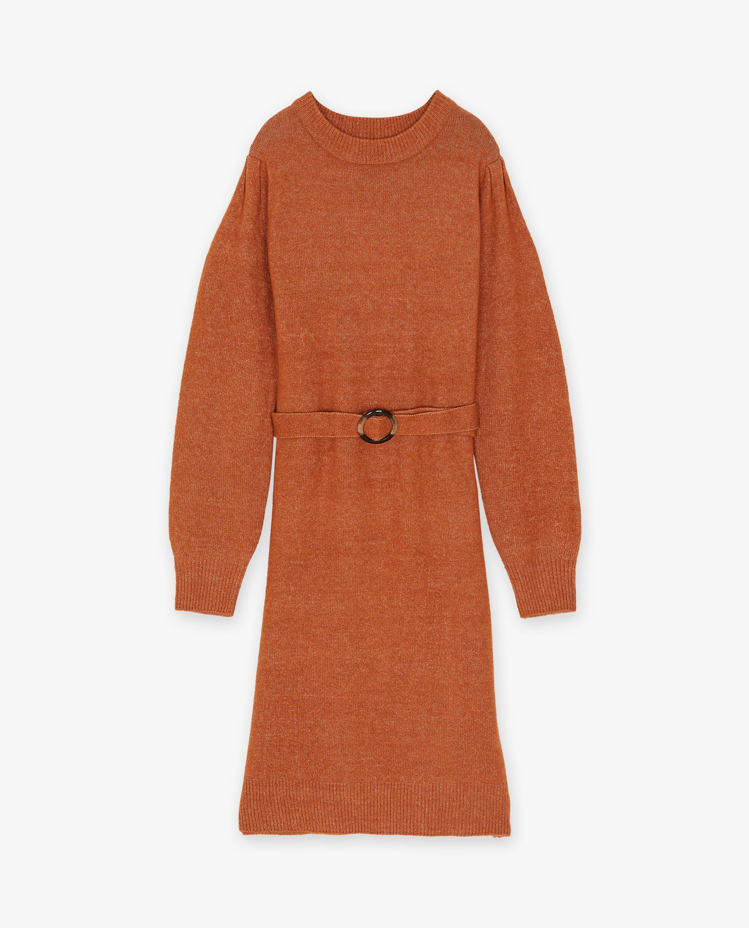 Kleedjes - Gebreide jurk met riem