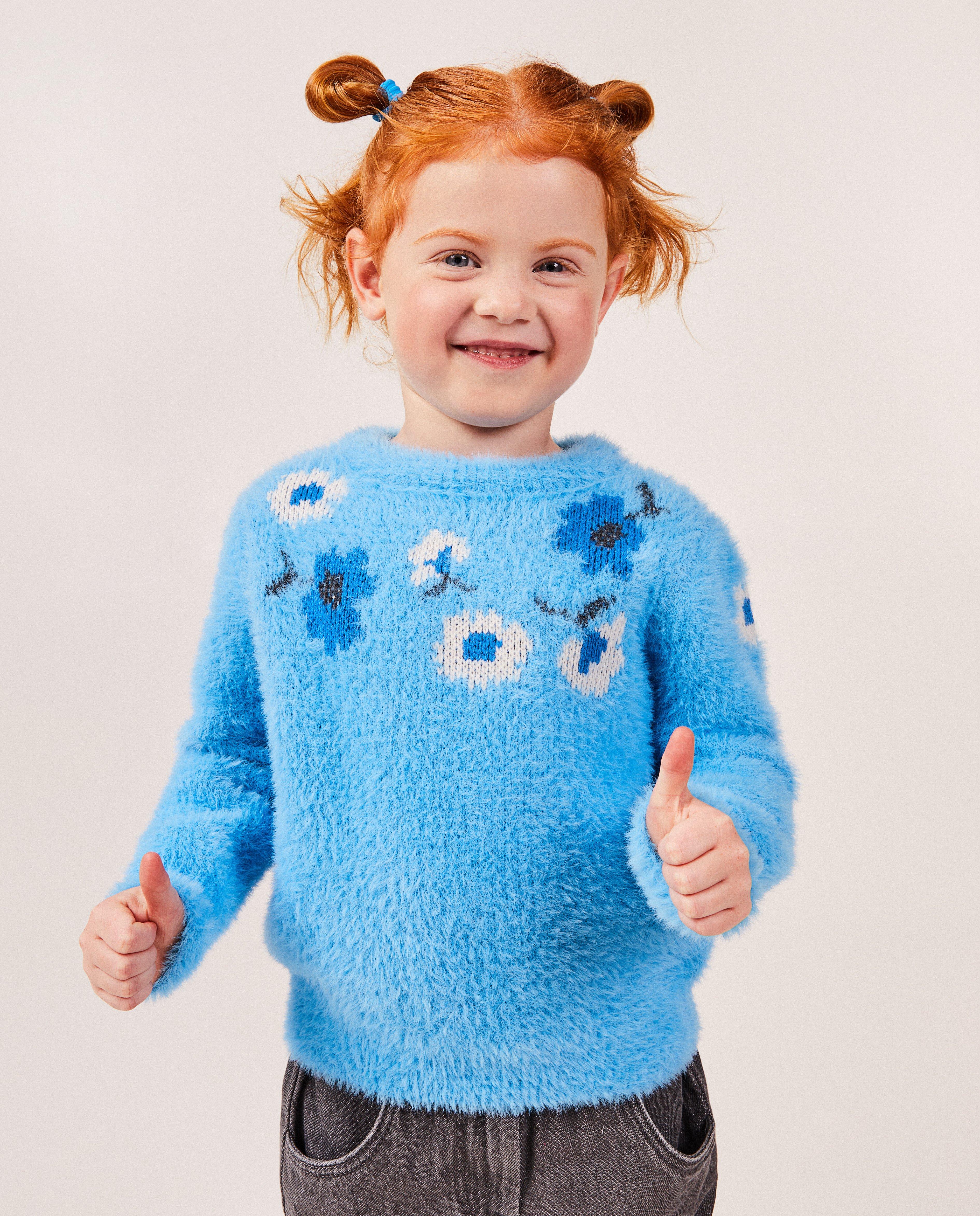Truien - Fuzzy trui met bloemenprint