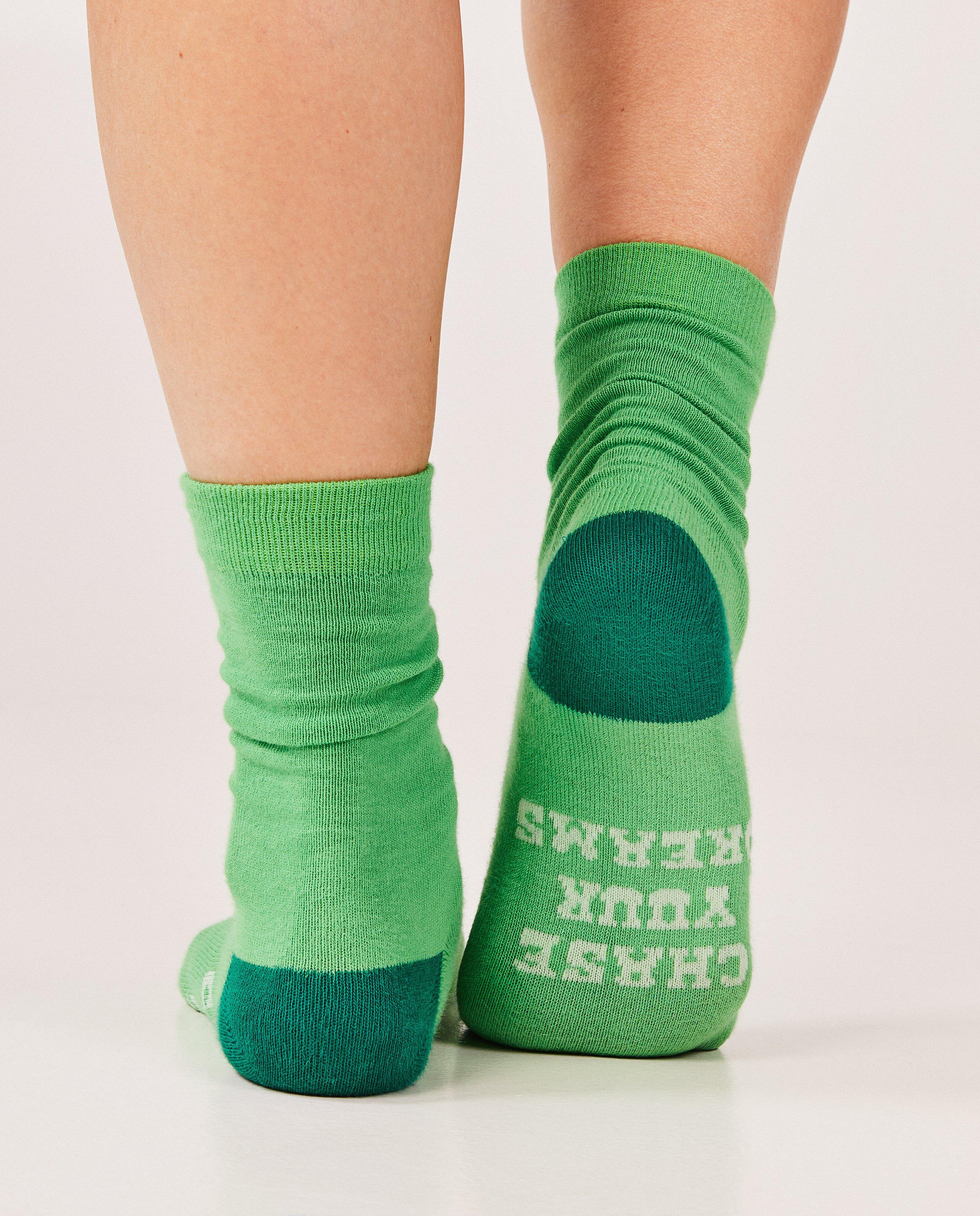 Chaussettes vertes à inscription - null - Maude Van der Vorst
