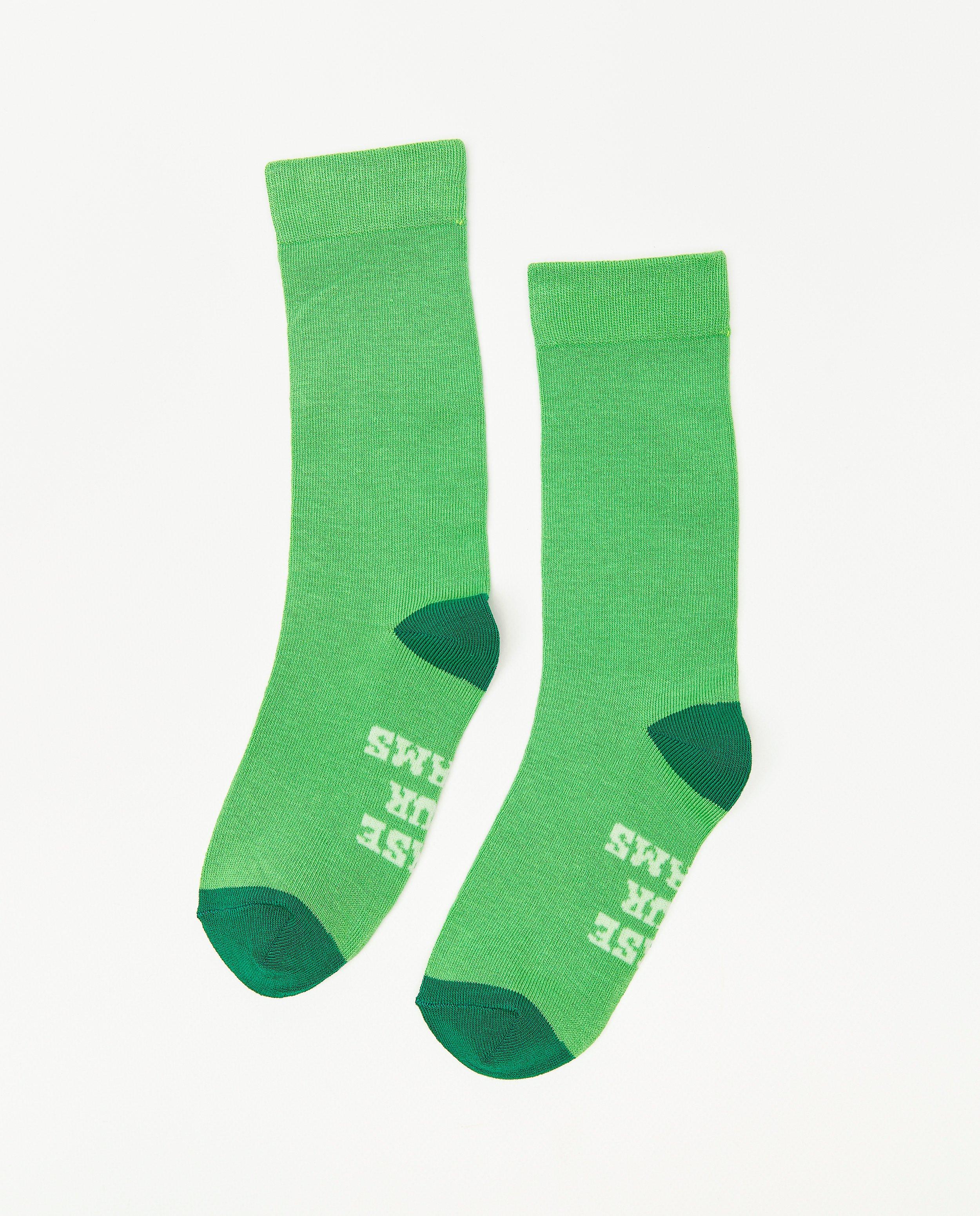 Bonneterie - Chaussettes vertes à inscription