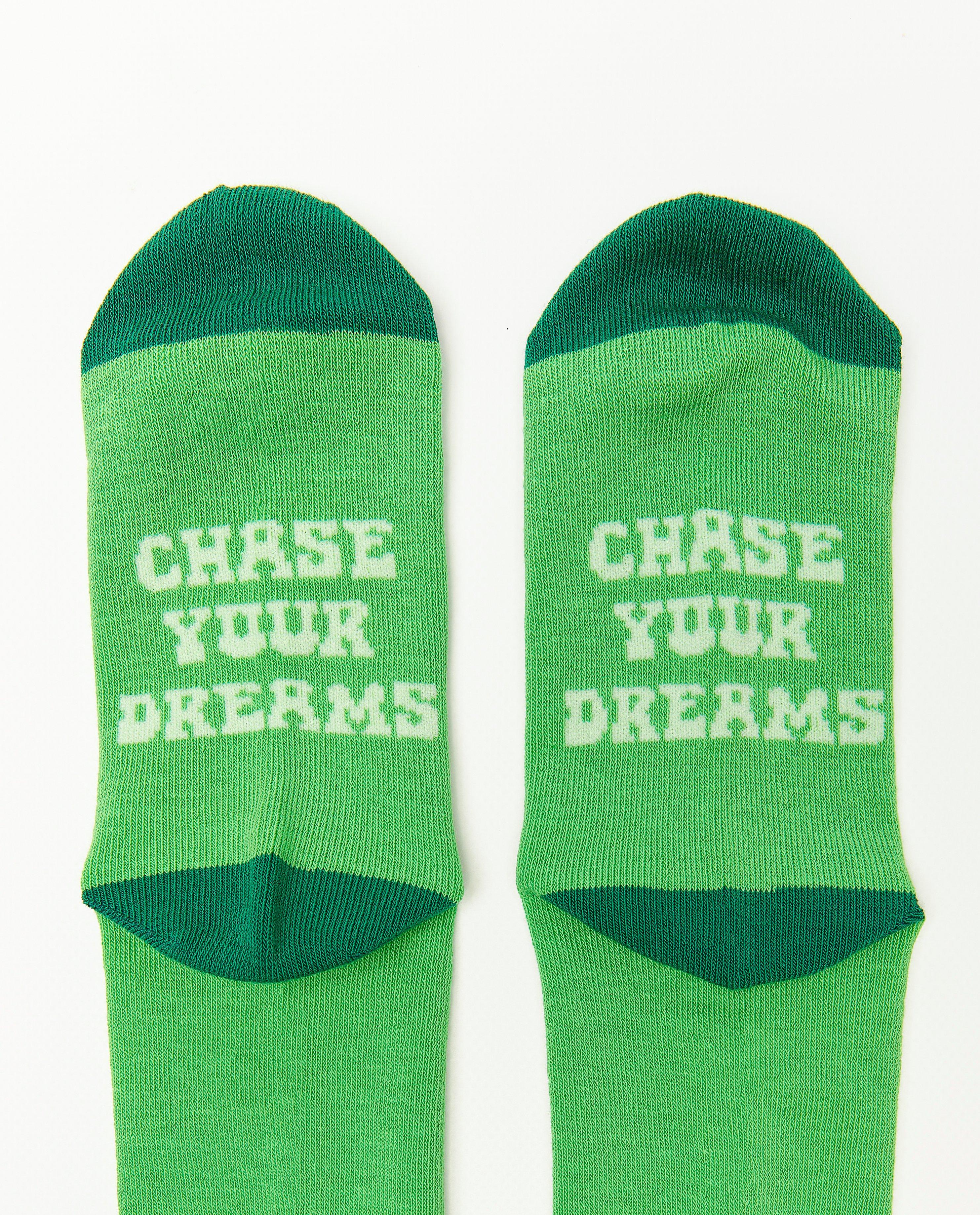 Bonneterie - Chaussettes vertes à inscription