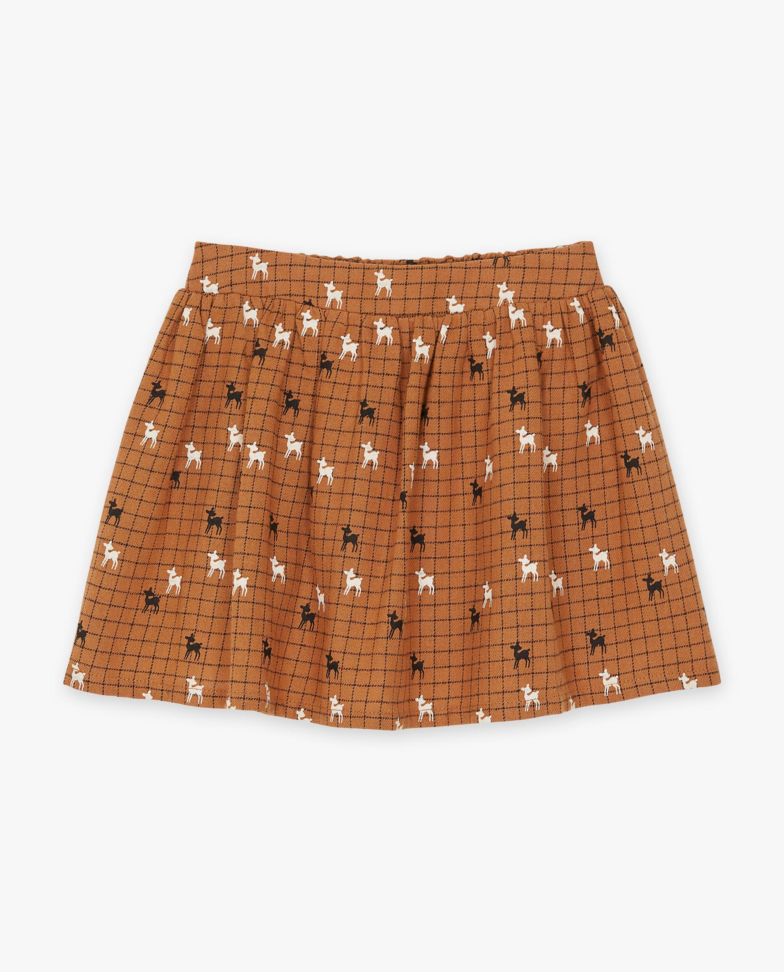 Rokken - Geruite rok met paardenprint